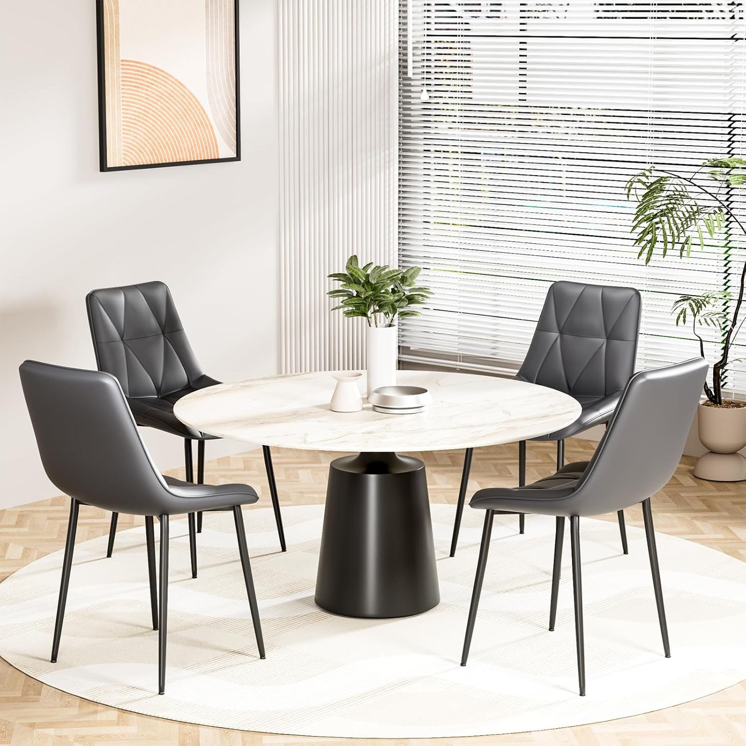 TLGREEN Esszimmerstuhl 2/4-er Küchenstuhl, PU Polsterstuhl mit Rückenlehne, günstig online kaufen