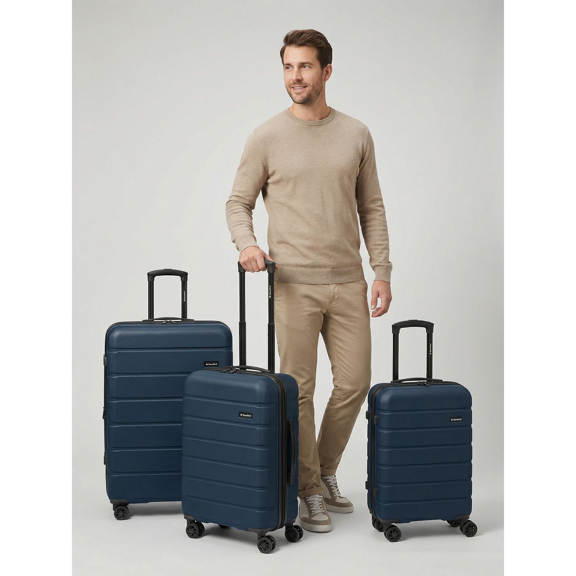 Saxoline® Trolleyset Miami, 4 Rollen, (3-teilig, 3 tlg), ABS