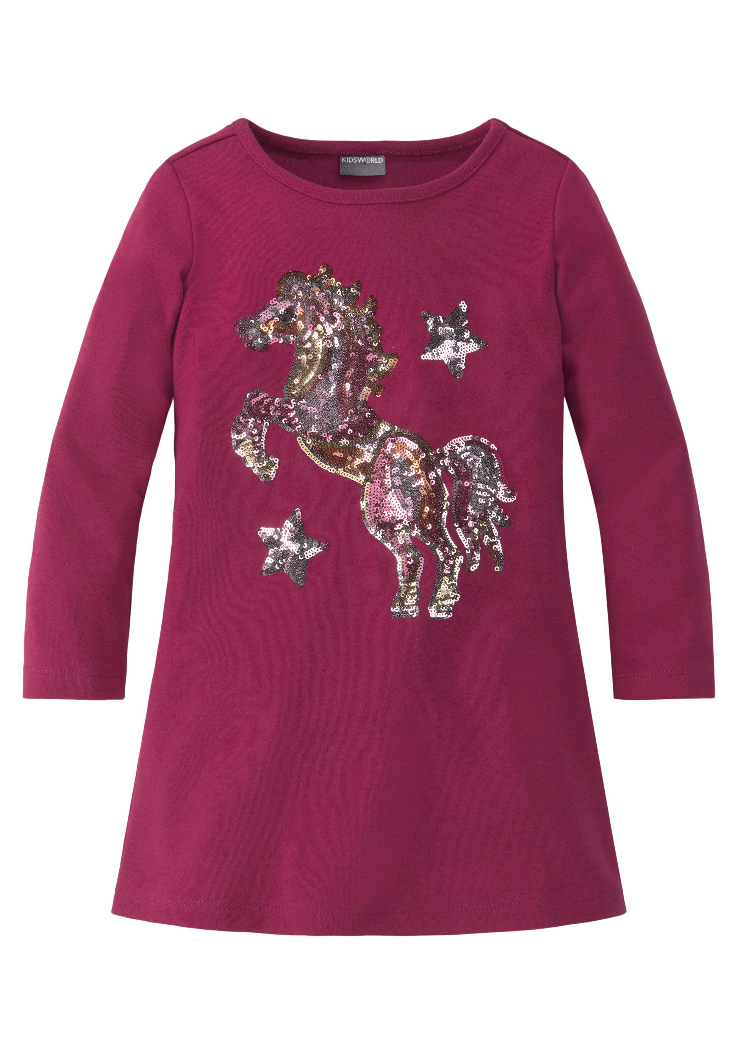KIDSWORLD Langarmshirt PFERD Langarm, ausgestellter Schnitt, bedruckt, Rundhalsausschnitt. Reduzierter Preis € 16,99. Unverbindliche Preisempfehlung € 19,99, (€ 16,99 pro 1 Stk)