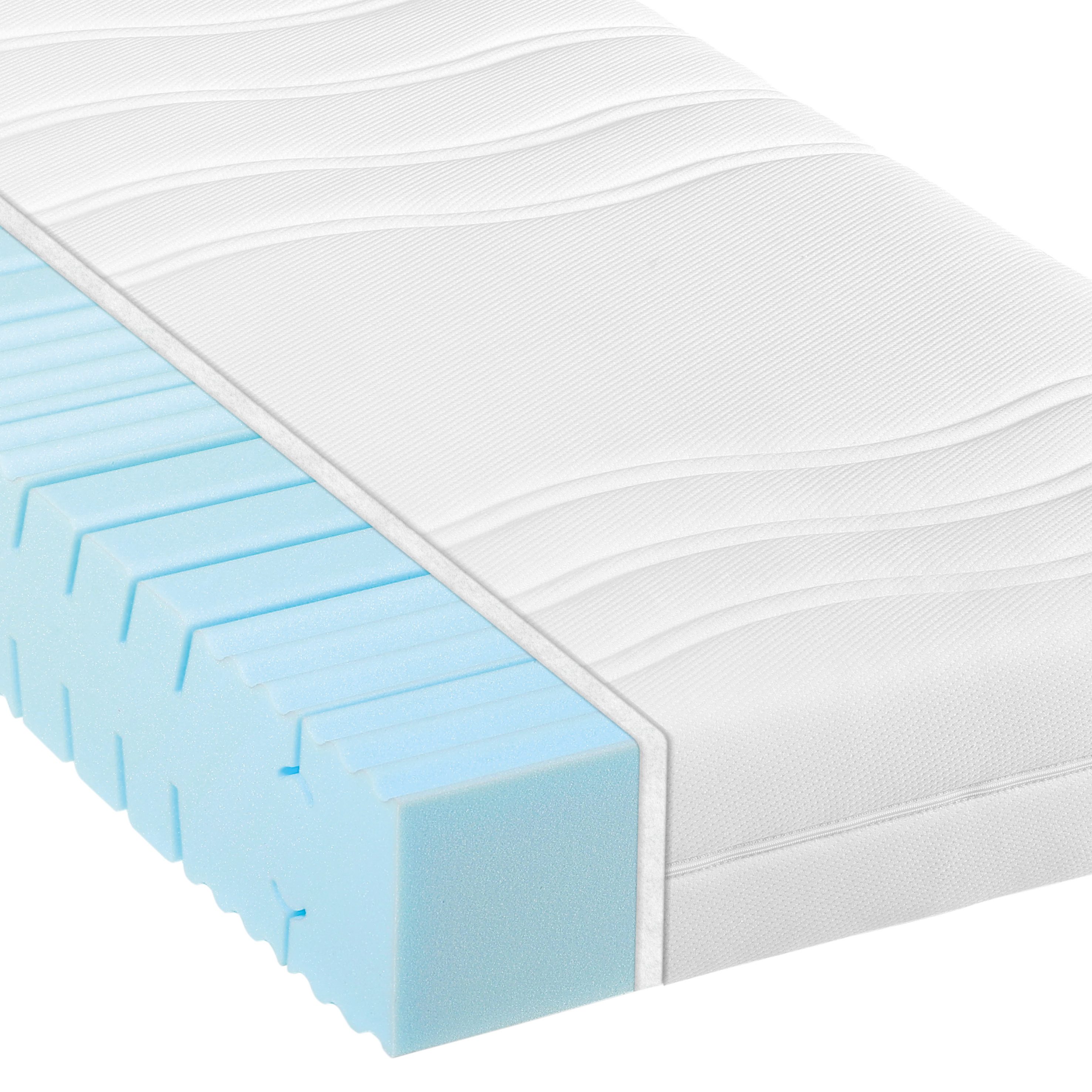 Kaltschaummatratze High Relax ergonomischer Schlaf wie im Luxus-Hotel, Beco, 21 cm hoch, Qualität 100% Made in Germany 80/90/100/140/160/180x200