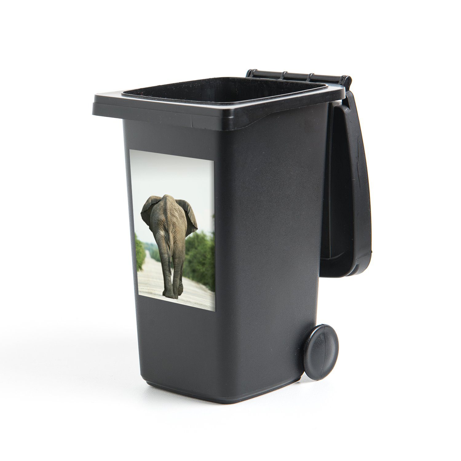 MuchoWow Wandsticker Elefant - Kröte - Tiere - Natur (1 St), Mülleimer-aufkleber, Mülltonne, Sticker, Container, Abfalbehälter