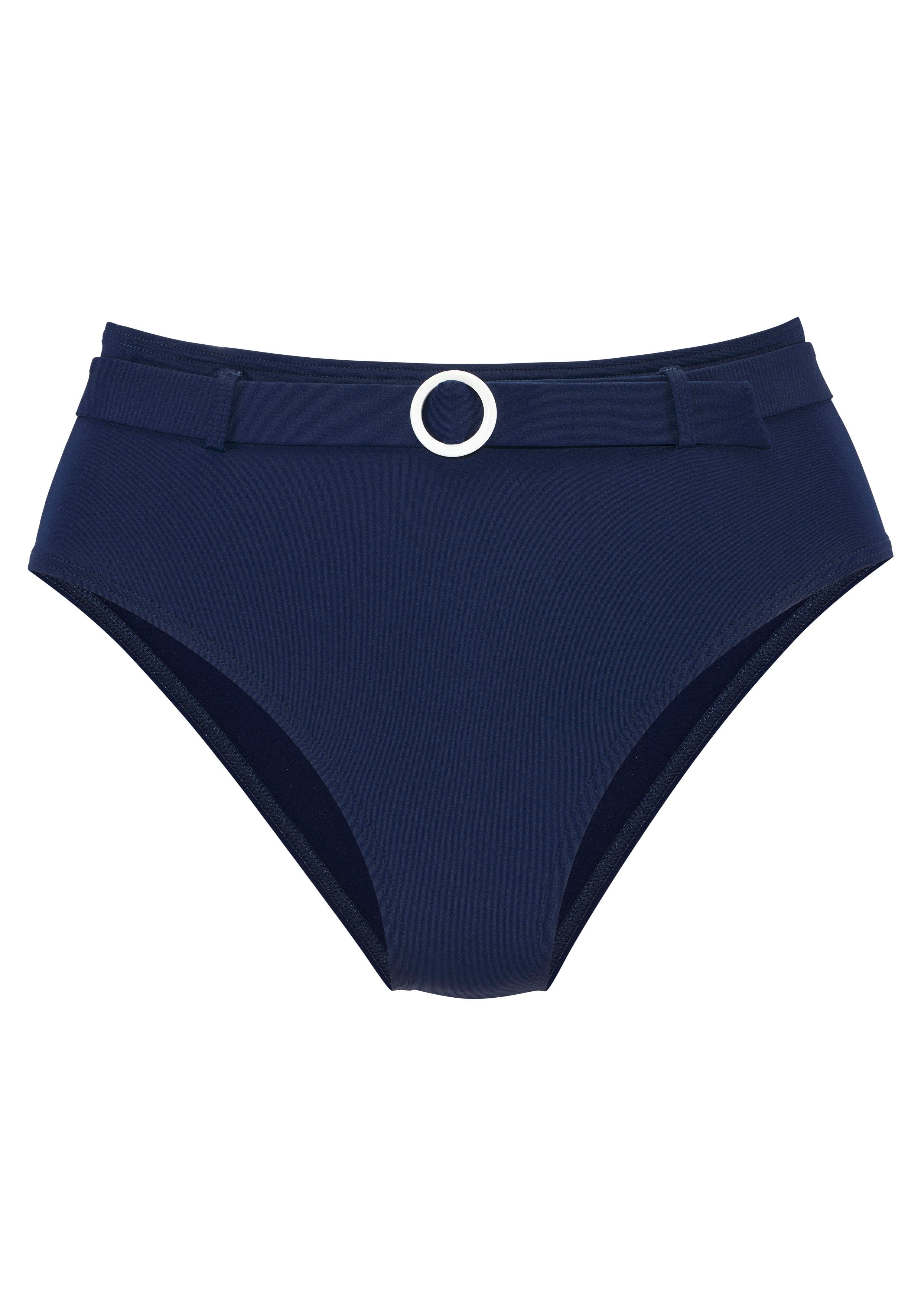 s.Oliver Highwaist-Bikini-Hose Beverly mit breitem Ziergürtel. Reduzierter Preis € 29,99. Unverbindliche Preisempfehlung € 34,99