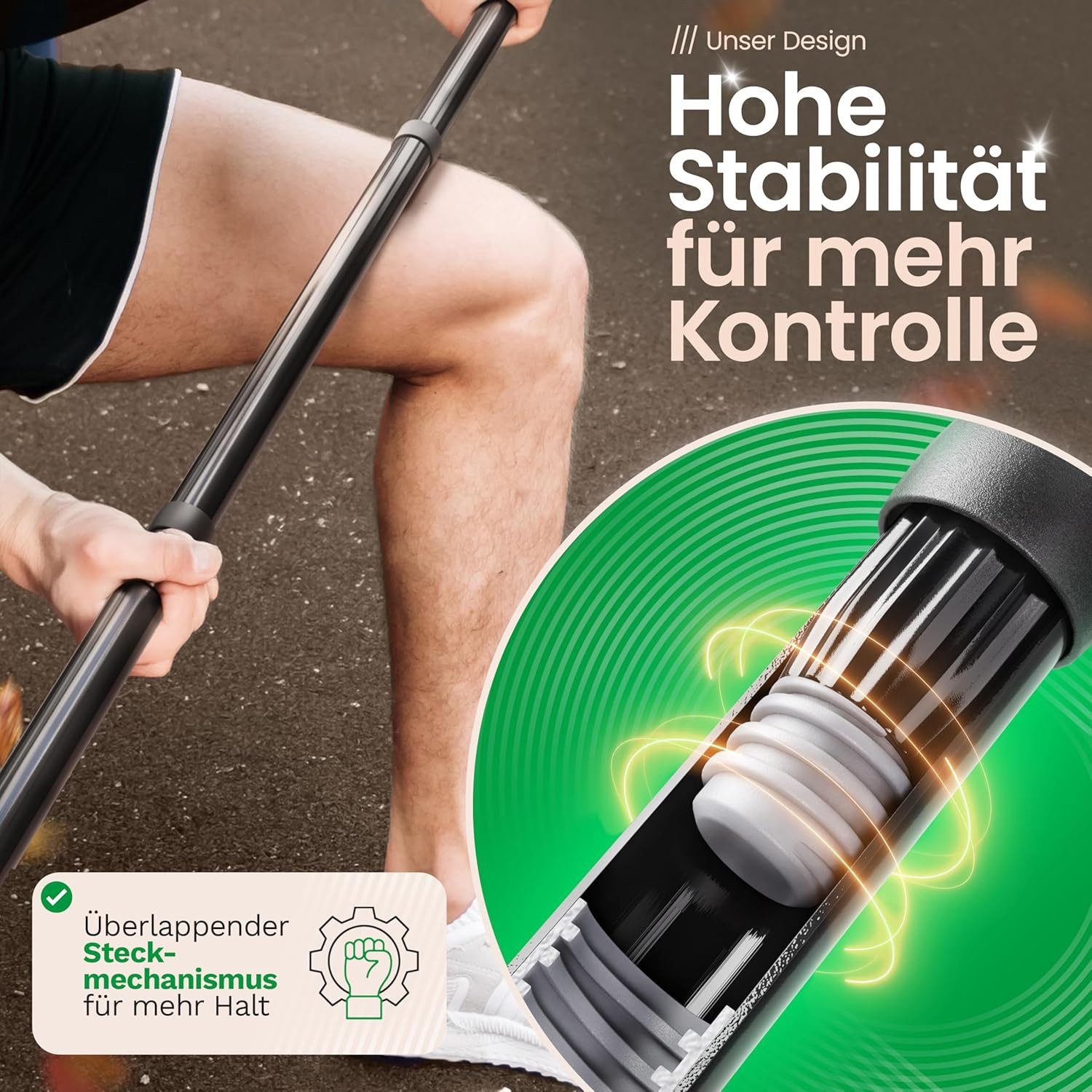 Novaliv Krümelkehrer 19526-30656-19489-19532-1x, (1-tlg), Novaliv Straßenbesen mit Stiel 80 cm Elaston Borsten inkl. Kehrgarnitu