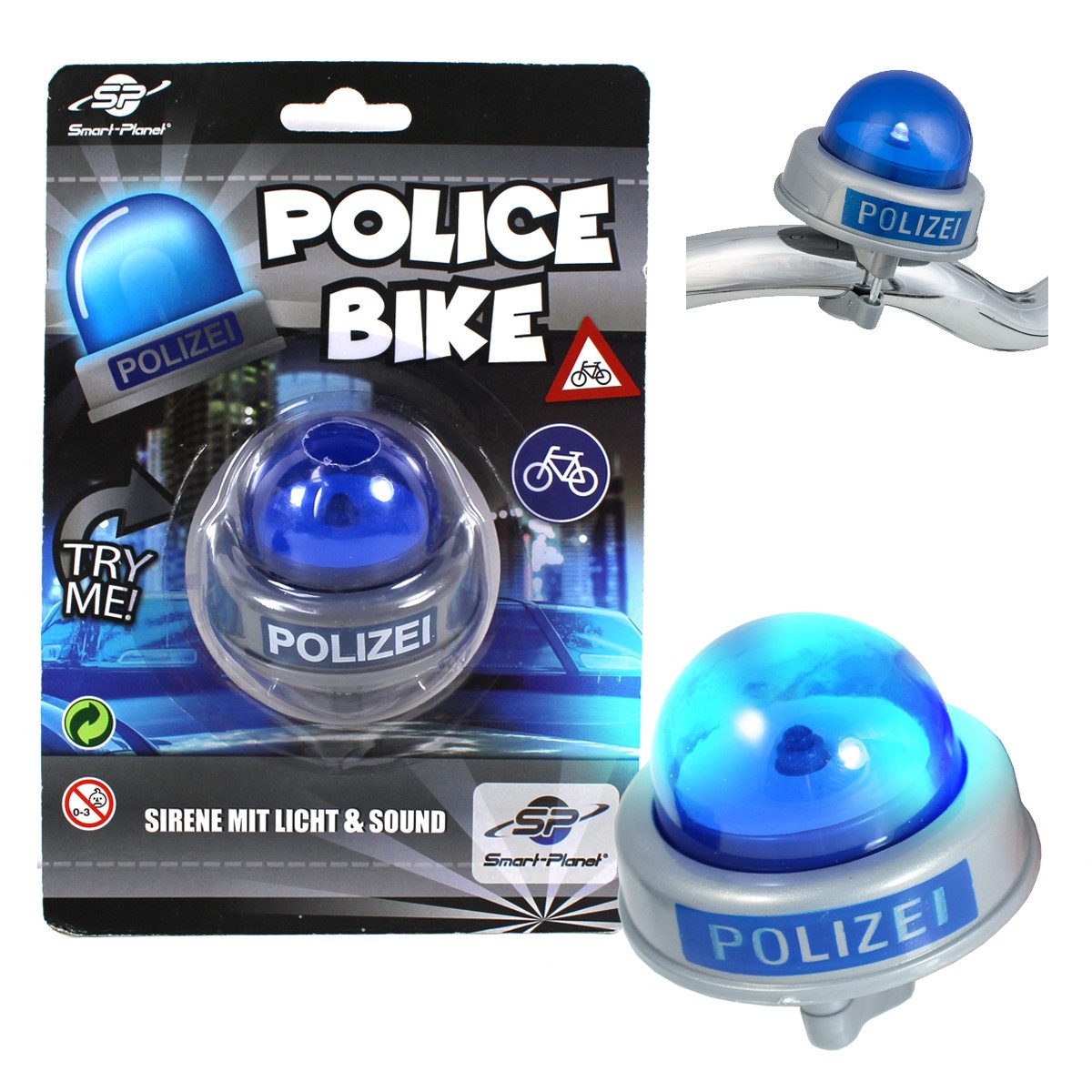 Smart-Planet Stumpenkerze Fahrradklingel Polizei Kinder Fahrradklingel günstig online kaufen
