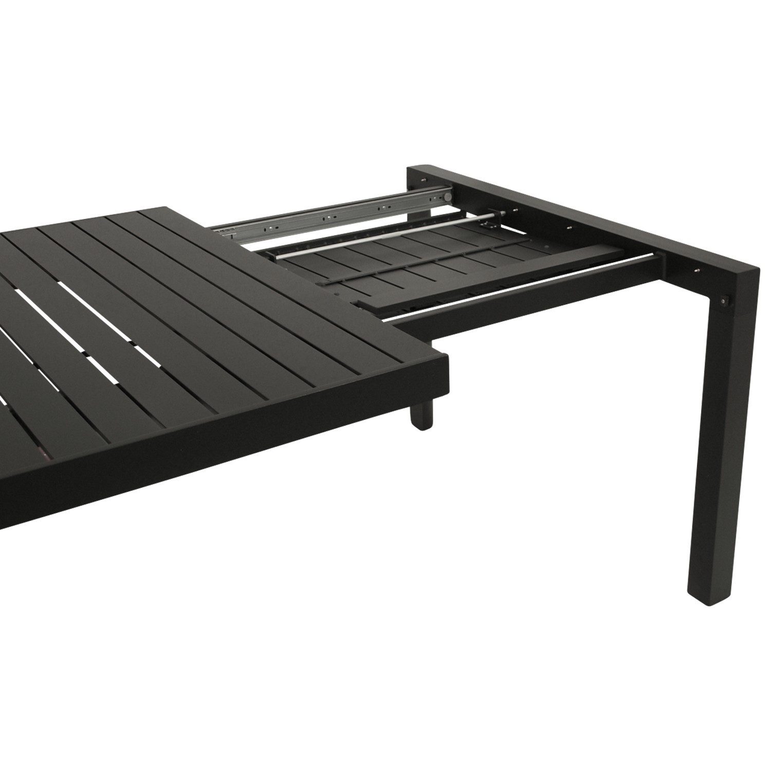 DEGAMO Gartentisch LAGOS XL ausziehbar, 195/255x120cm, Aluminium anthrazit, wetterfest