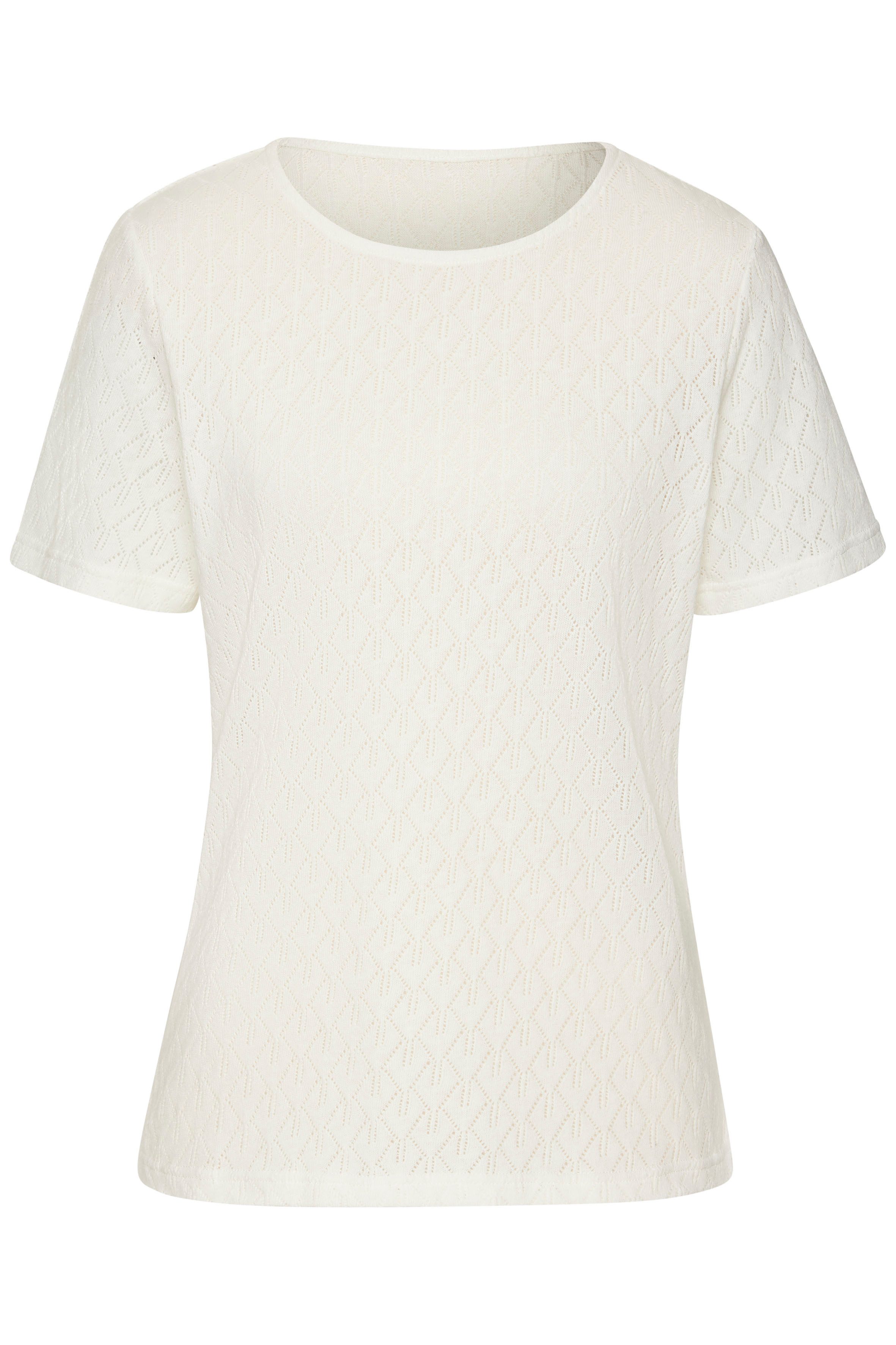 Vivance Kurzarmshirt mit modischem Ajour-Muster aus weicher Baumwoll-Qualität