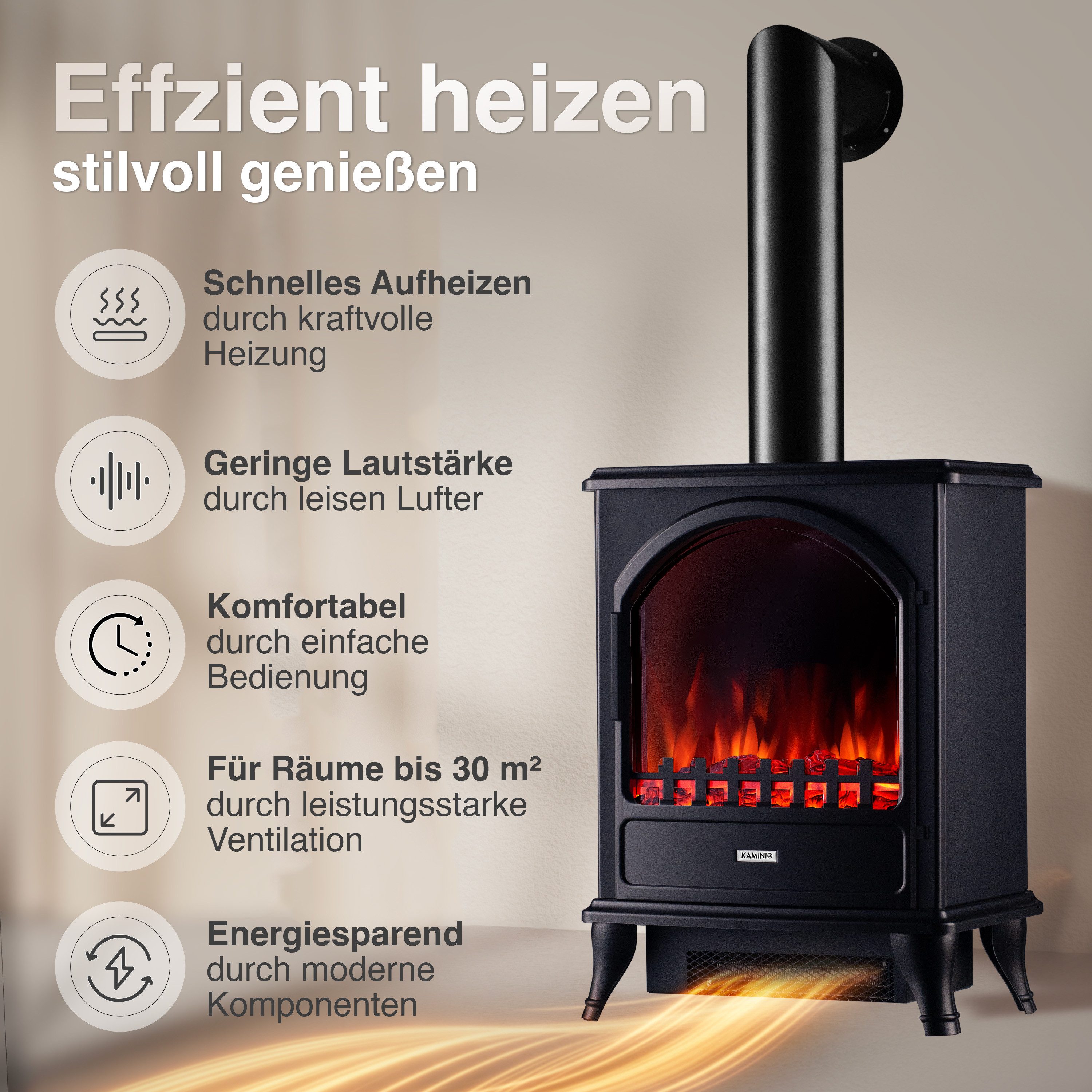 KAMINIO Elektrokamin LENI, Elektrischer Kamin mit günstig online kaufen