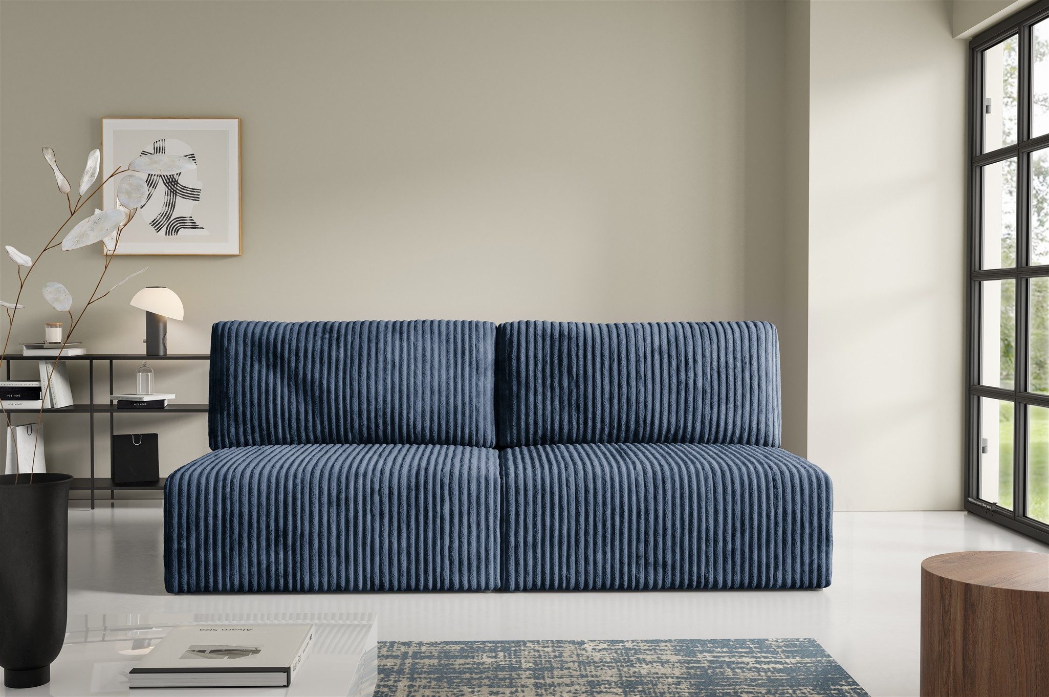 Fun Möbel 3-Sitzer Sofa NATALIA XS mit Schlaffunktion in Stoff Tilia, mit Schlaffunktion und Bettkasten, Rundumbezug