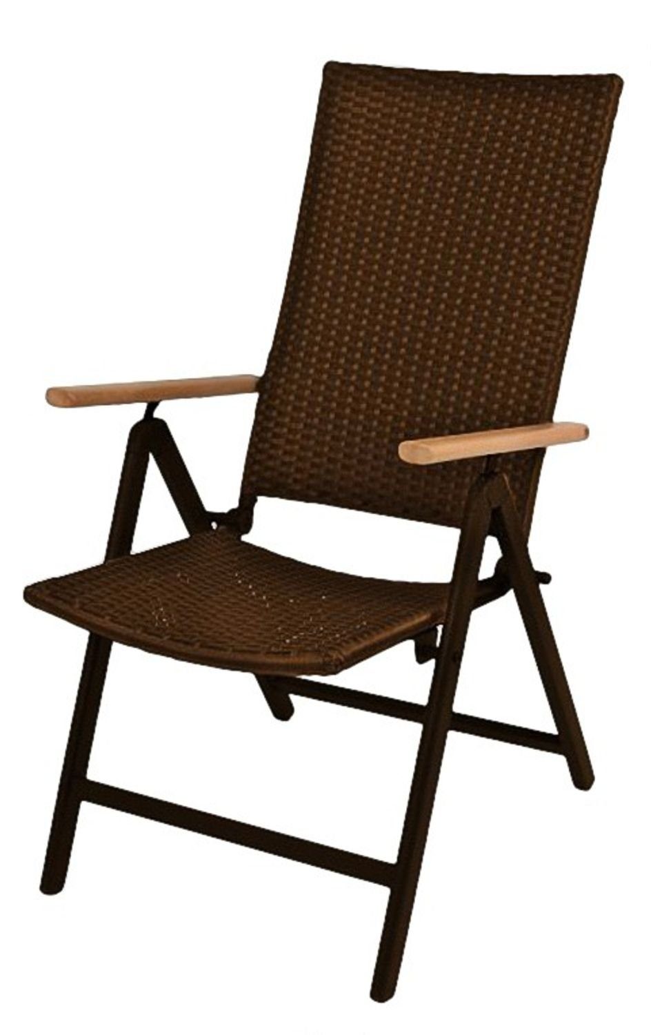 BURI Gartenstuhl Alu-Klappsessel Sessel braun schwarz Serra Relax Gartenstuhl oder