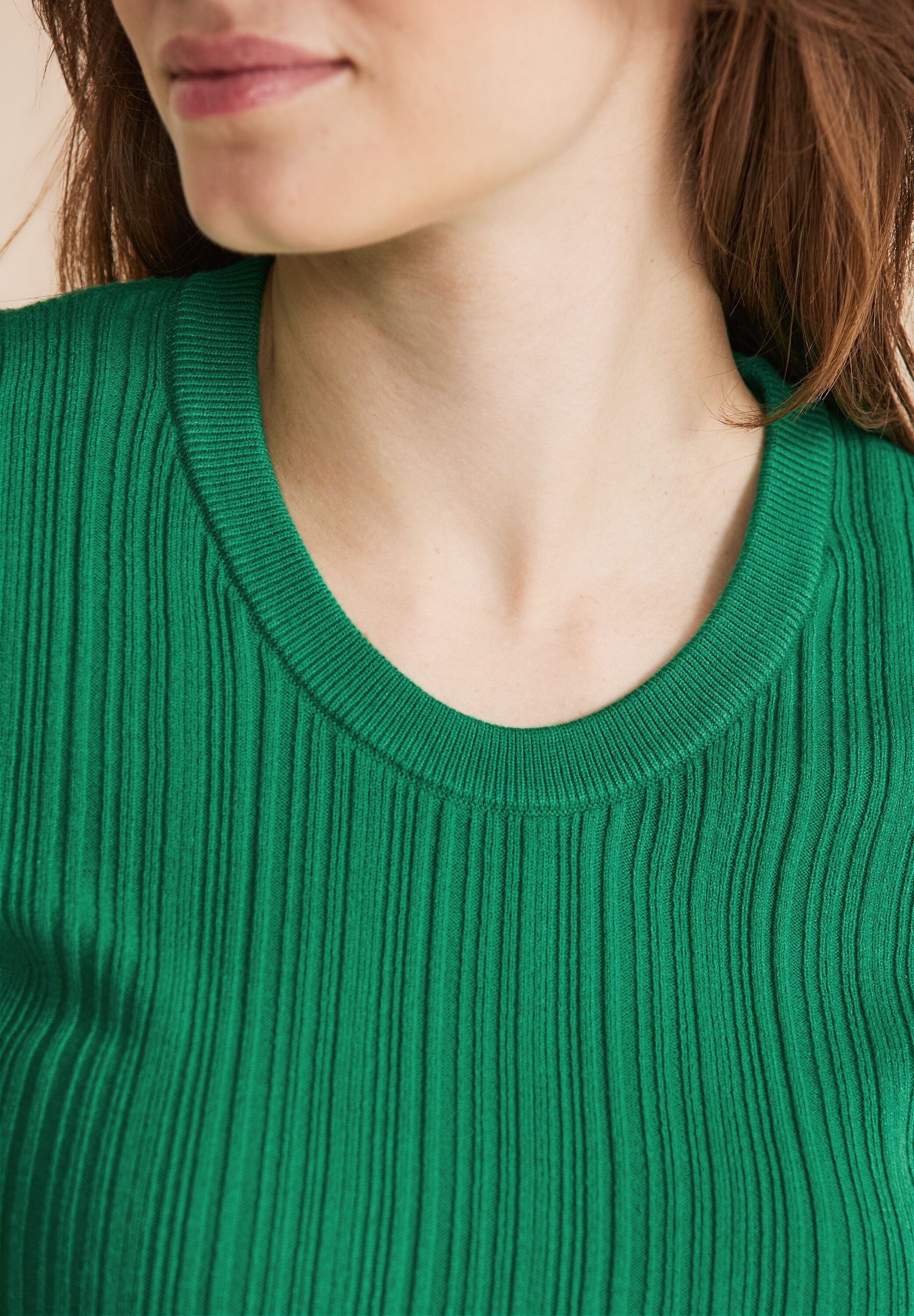 STREET ONE Kurzarmpullover mit Rundhalsausschnitt