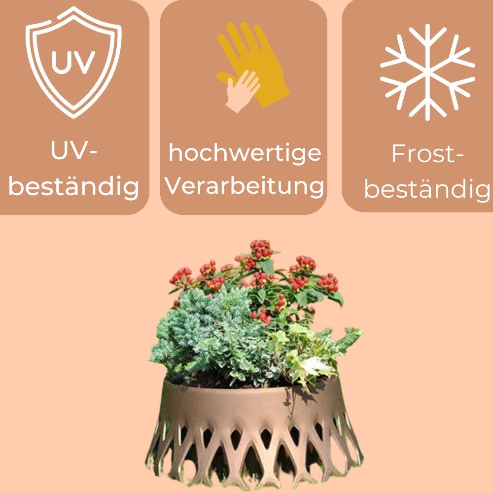 GarPet Pflanzschale 2er Set Grabschale für Friedhof Pflanzschale Grab Vase bronze Ø 30