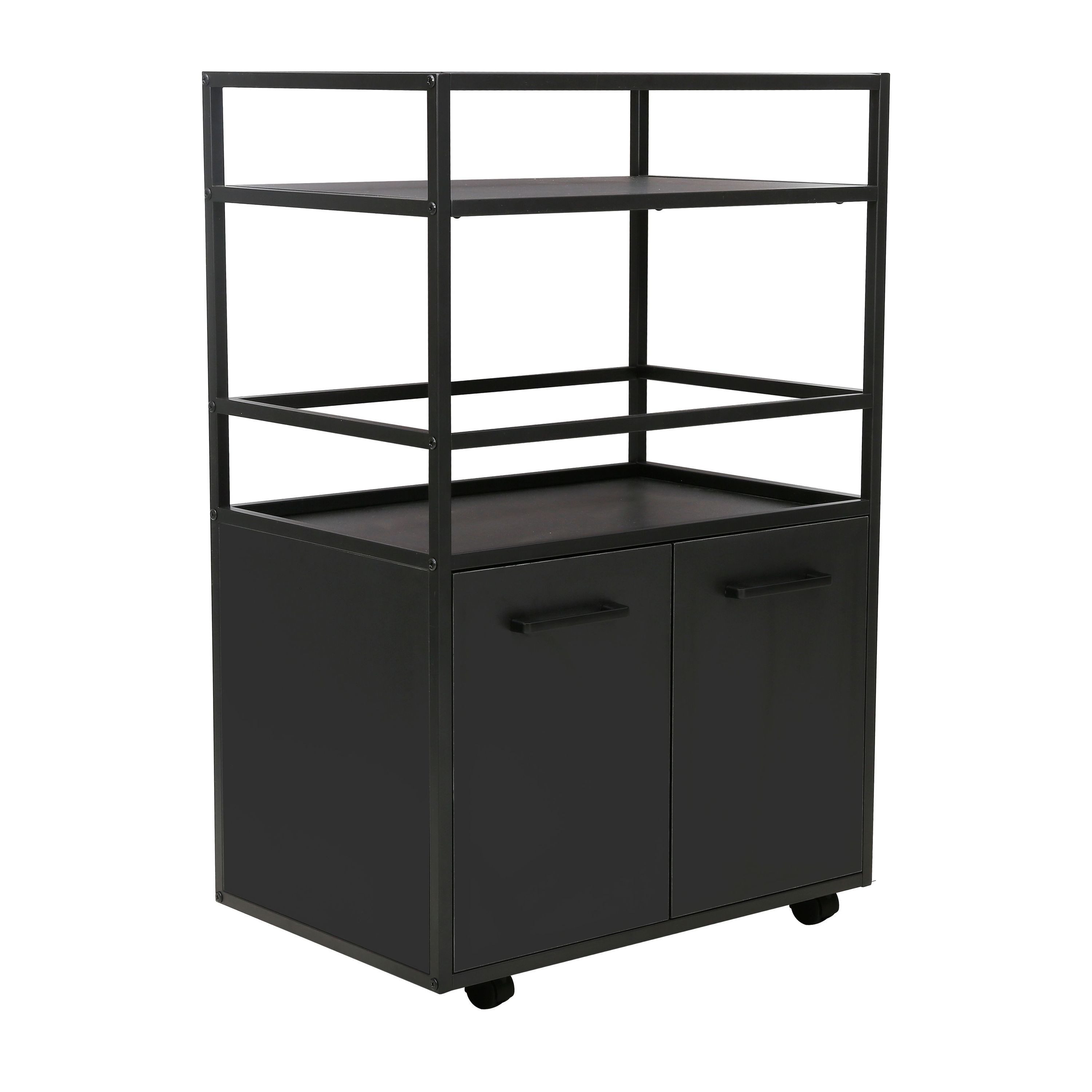 trendteam Barschrank Barschrank Barregal Schwarz 60x94x40 cm