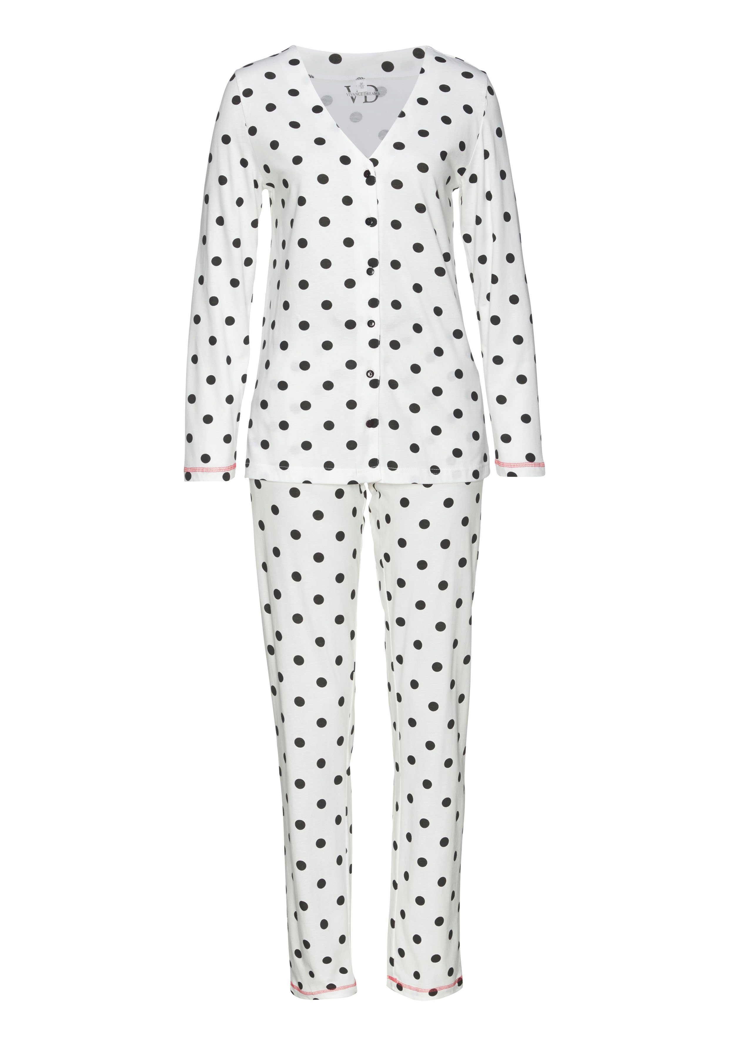 Vivance Dreams by Lascana Pyjama (Packung, 4 tlg., 2 Stück) mit großen Punkten und Sternen – Bild 4 von 5