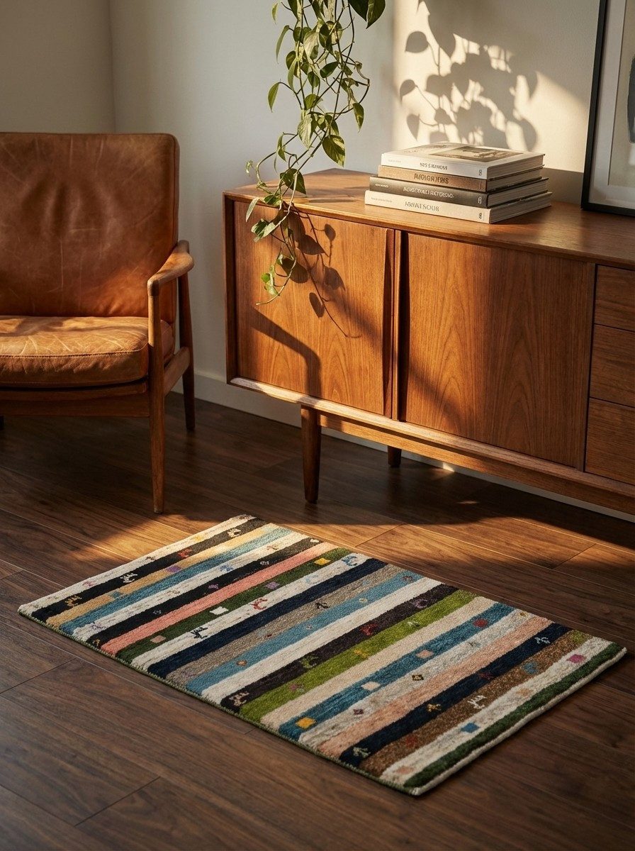 Looma Hochflor-Teppich Gabbeh Sonnat 93x61cm, rechteckig, Höhe: 15 mm, Sonnat, Schurwolle, Unikat