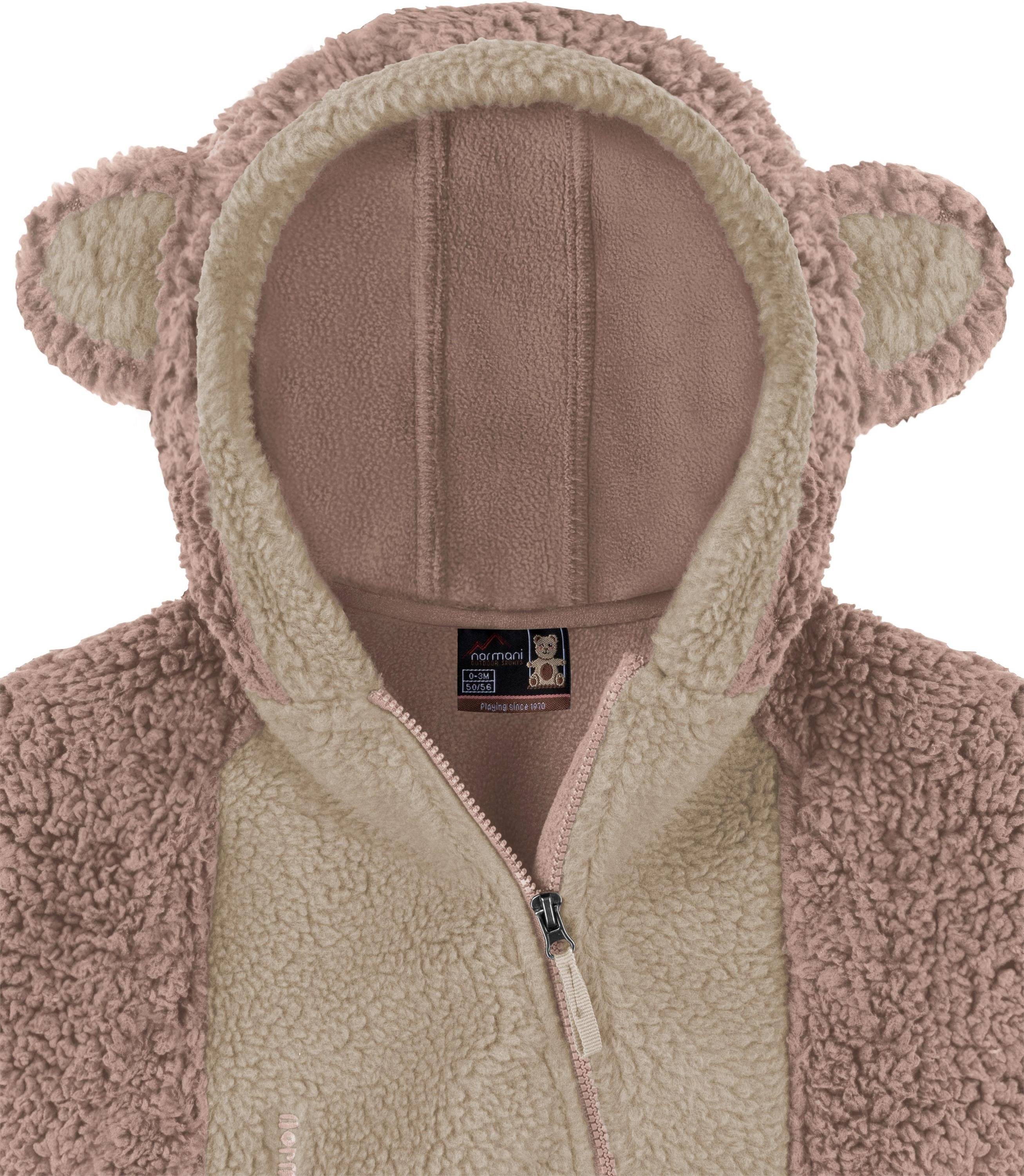 normani Fleeceoverall Kinder Teddy Overall Balivanich Baby Overall Strampler mit Kapuze für Junge und Mädchen