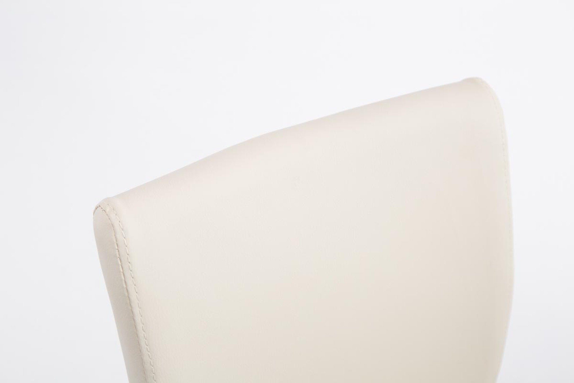 TPFLiving Barhocker Stahl höhenverstellbar chromfarbener Hocker Rückenlehne (mit Creme Sitzfläche: Küche), - & - drehbar - Theke 360° - Kunstleder Kölle für