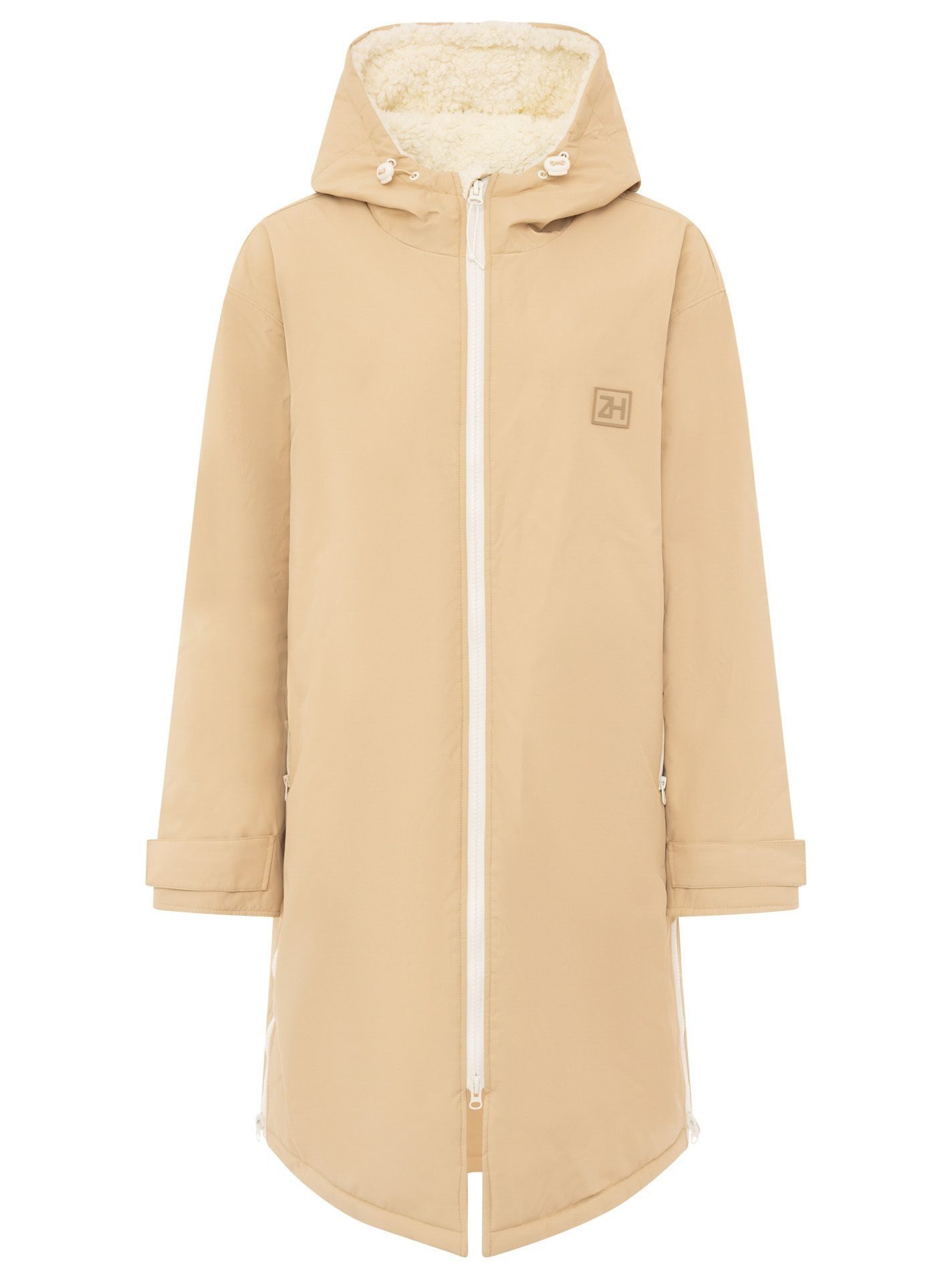 Zwillingsherz Windbreaker Oversize "Windjacke" Seitentaschen, Kapuze, Weicher Stoff, Fällt größer aus