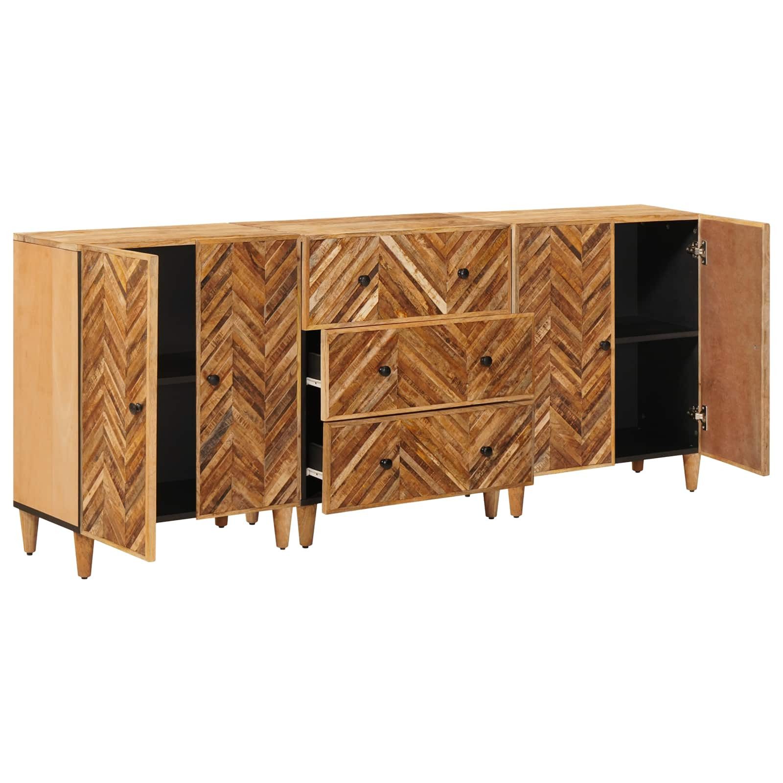 vidaXL Schranksystem Stauraumschränke 3 Stk. 60 x 33,5 x 75 cm Massivholz (3-St)