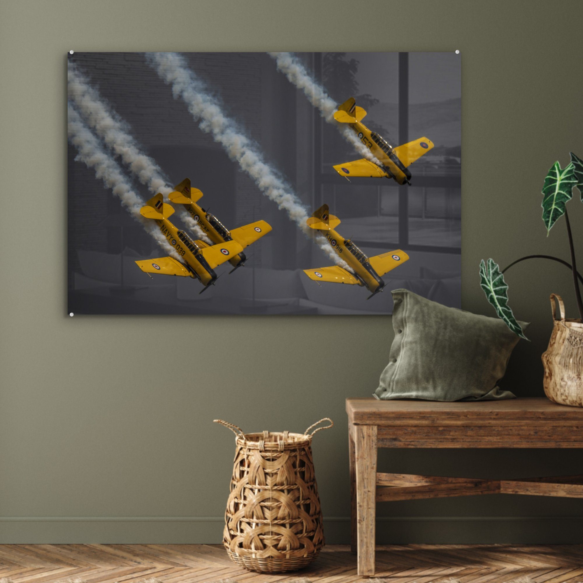 - Acrylglasbilder Schlafzimmer Rauchen, St), (1 Acrylglasbild MuchoWow Fliegen Wohnzimmer - & Flugzeuge