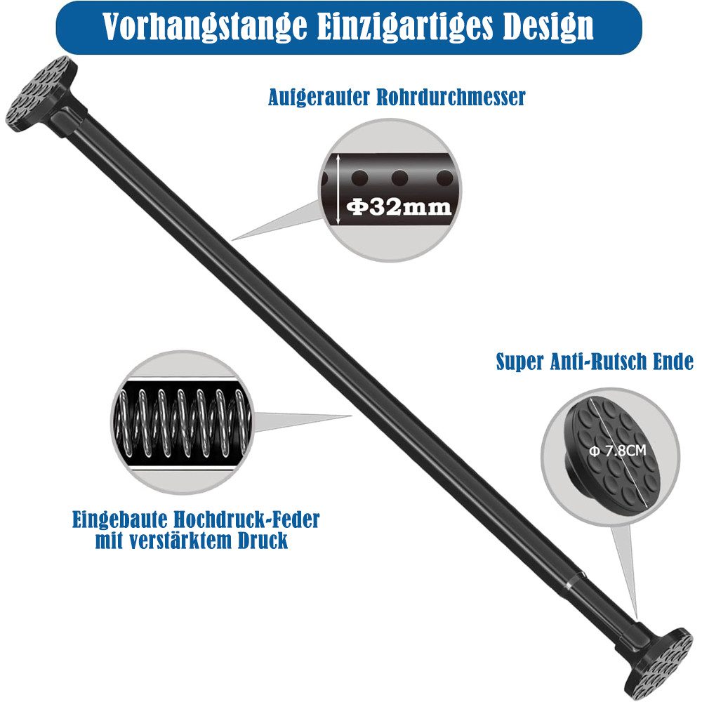 NUODWELL Klemmstange Gardinenstange ohne Bohren, Edelstahl günstig online kaufen