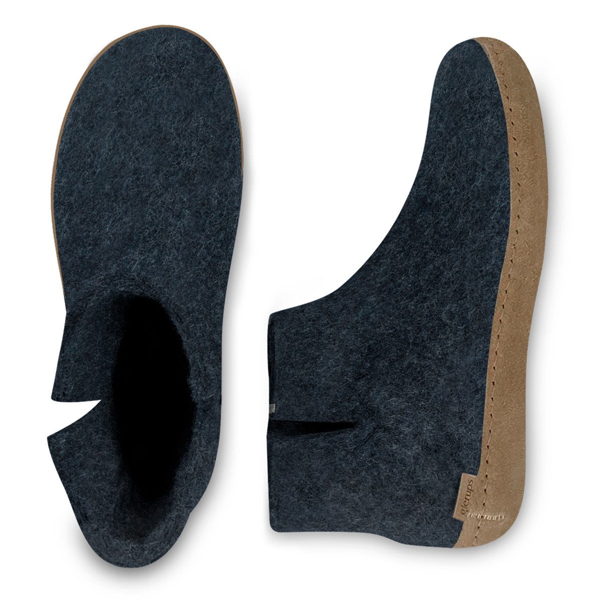 glerups dk Ledersohle Hausschuh (1-tlg) Boots - Natürliches Material, Schützt vor Geruch, Bequem und weich