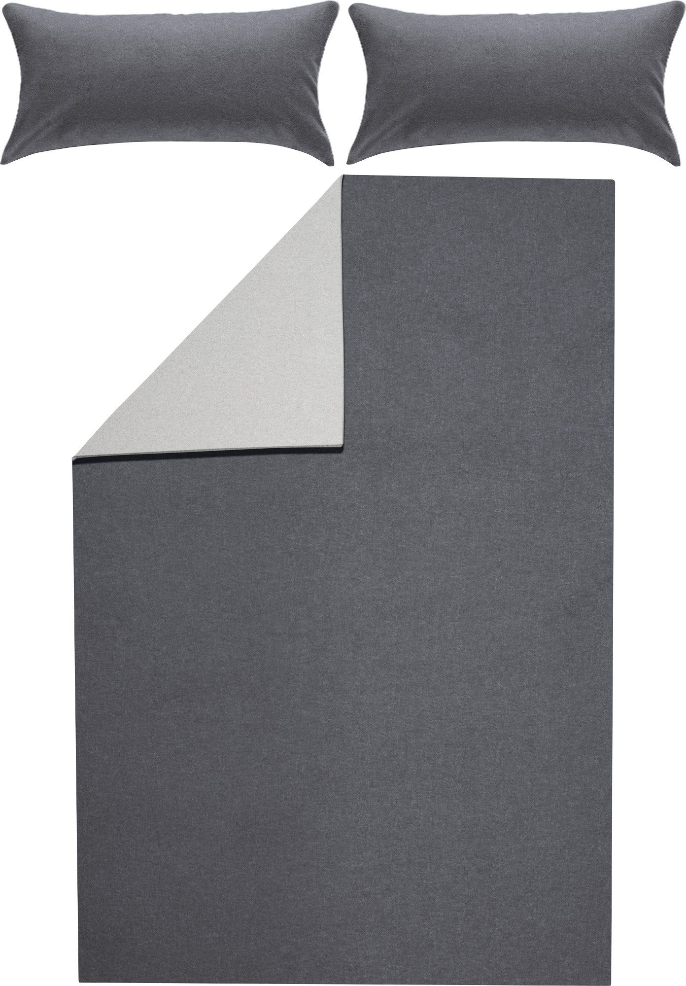 Erwin Müller Bettwäsche Wendebettwäsche, Biber, Uni günstig online kaufen