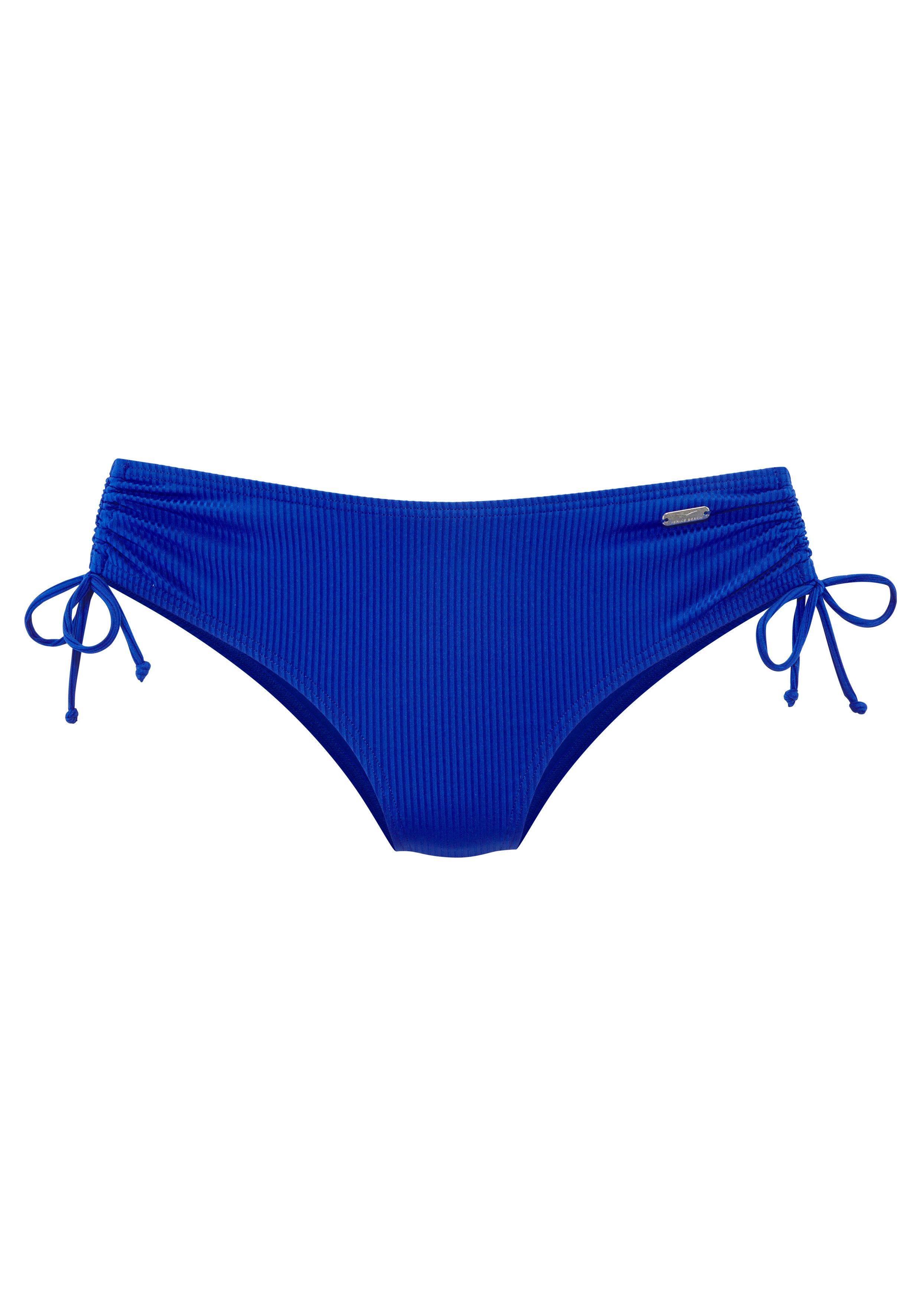 Venice Beach Bikini-Hose Lucky aus gerippter Strukturware