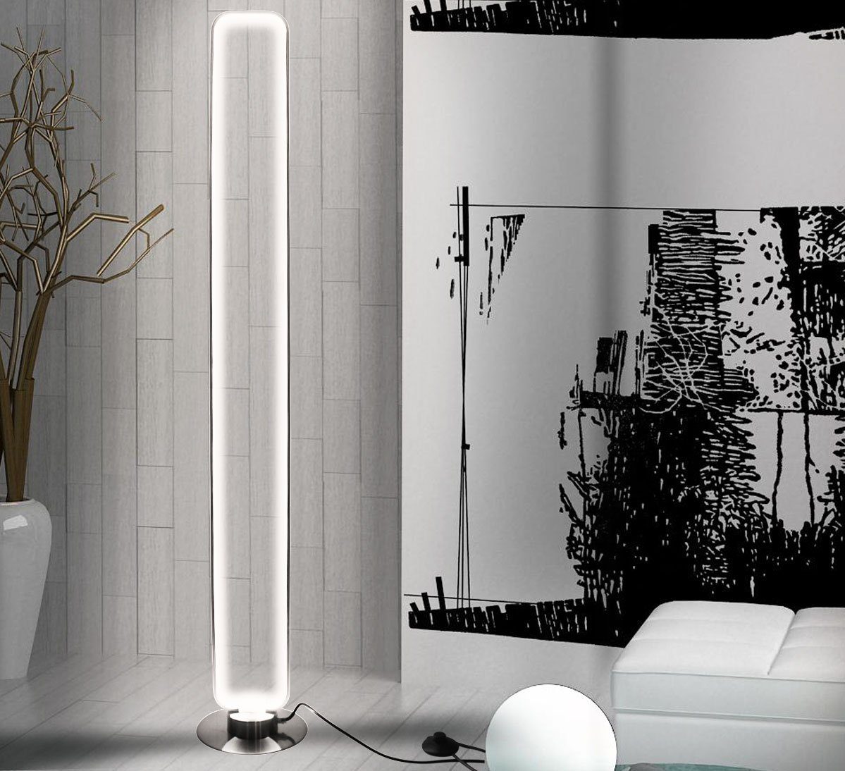 Lewima LED Stehlampe »Diffus« 140cm Standleuchte Groß, und LED Standlampe Stehleuchte Fernbedienung Warmweiß, 25W dimmbar, Bodenlampe mit Speicherfunktion, XXL