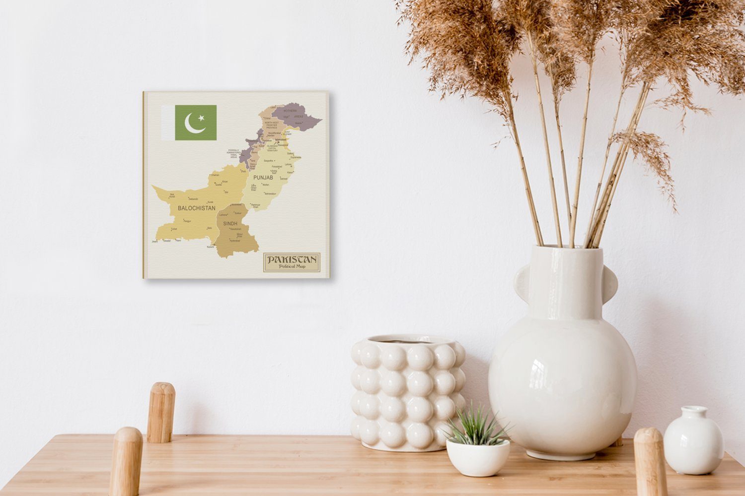 Leinwandbild bunten Schlafzimmer von Leinwand Karte Pakistan, Bilder für St), OneMillionCanvasses® Illustration (1 einer Wohnzimmer