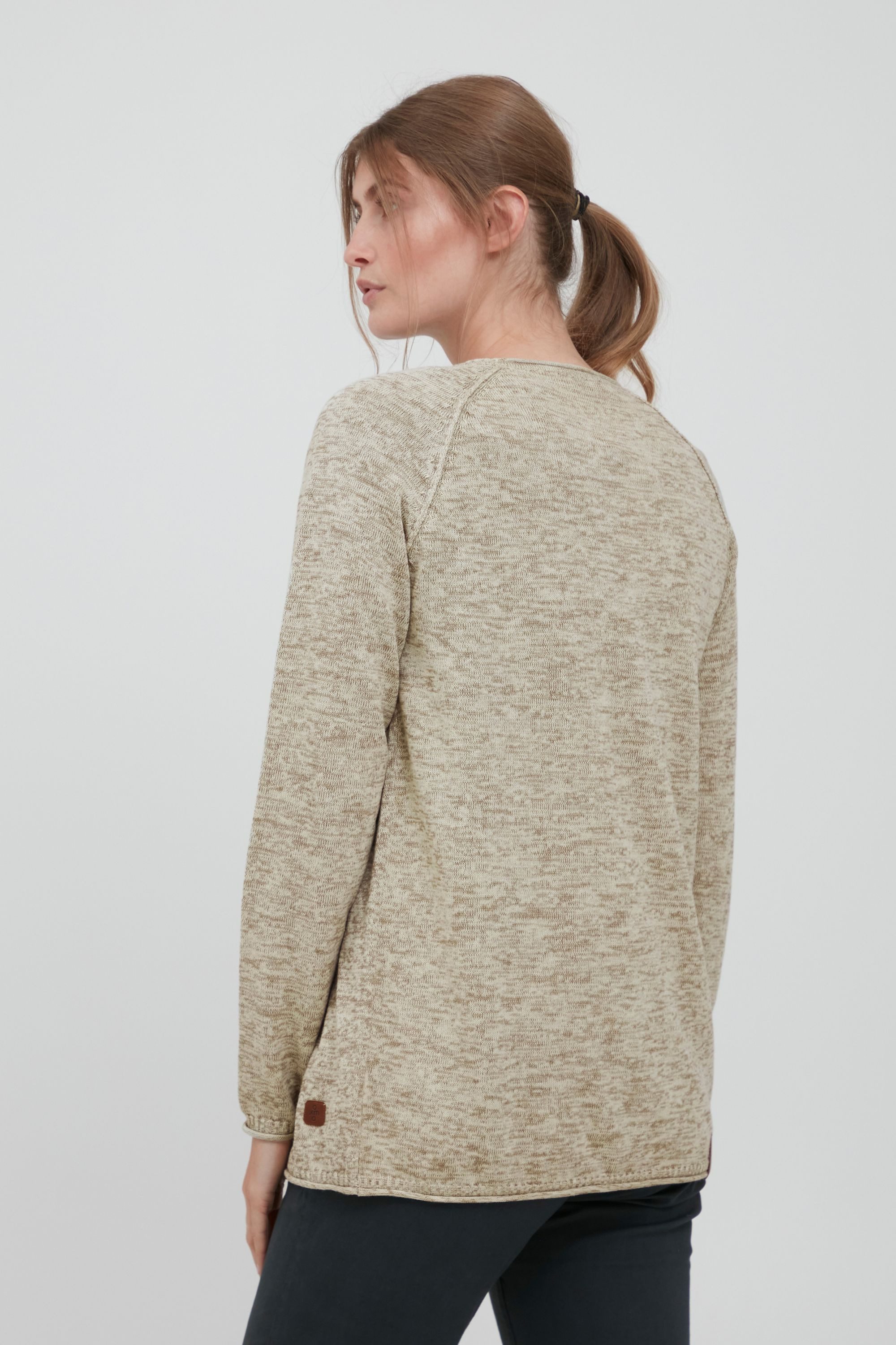 OXMO Strickjacke OXDanila Strickjacke mit aufgerollten Säumen