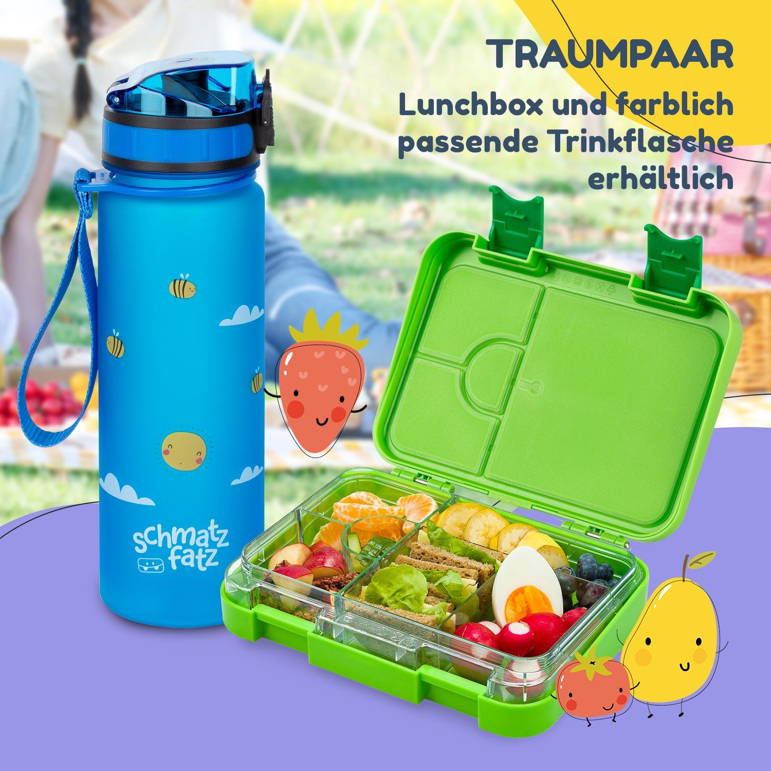 Lunchbox, Green Fruit Kunststoff, junior Klarstein Frischhaltedose (Packung)