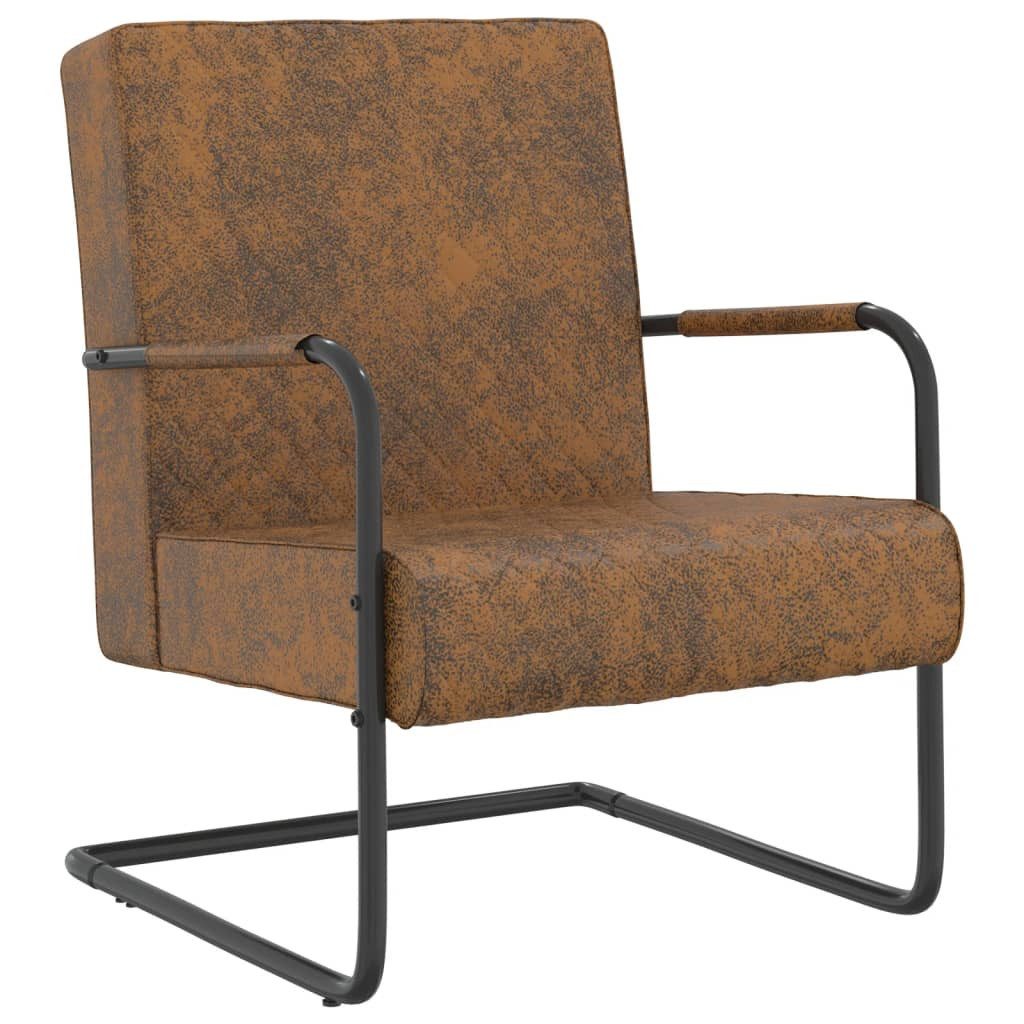 Sessel Freischwinger Braun Stoff