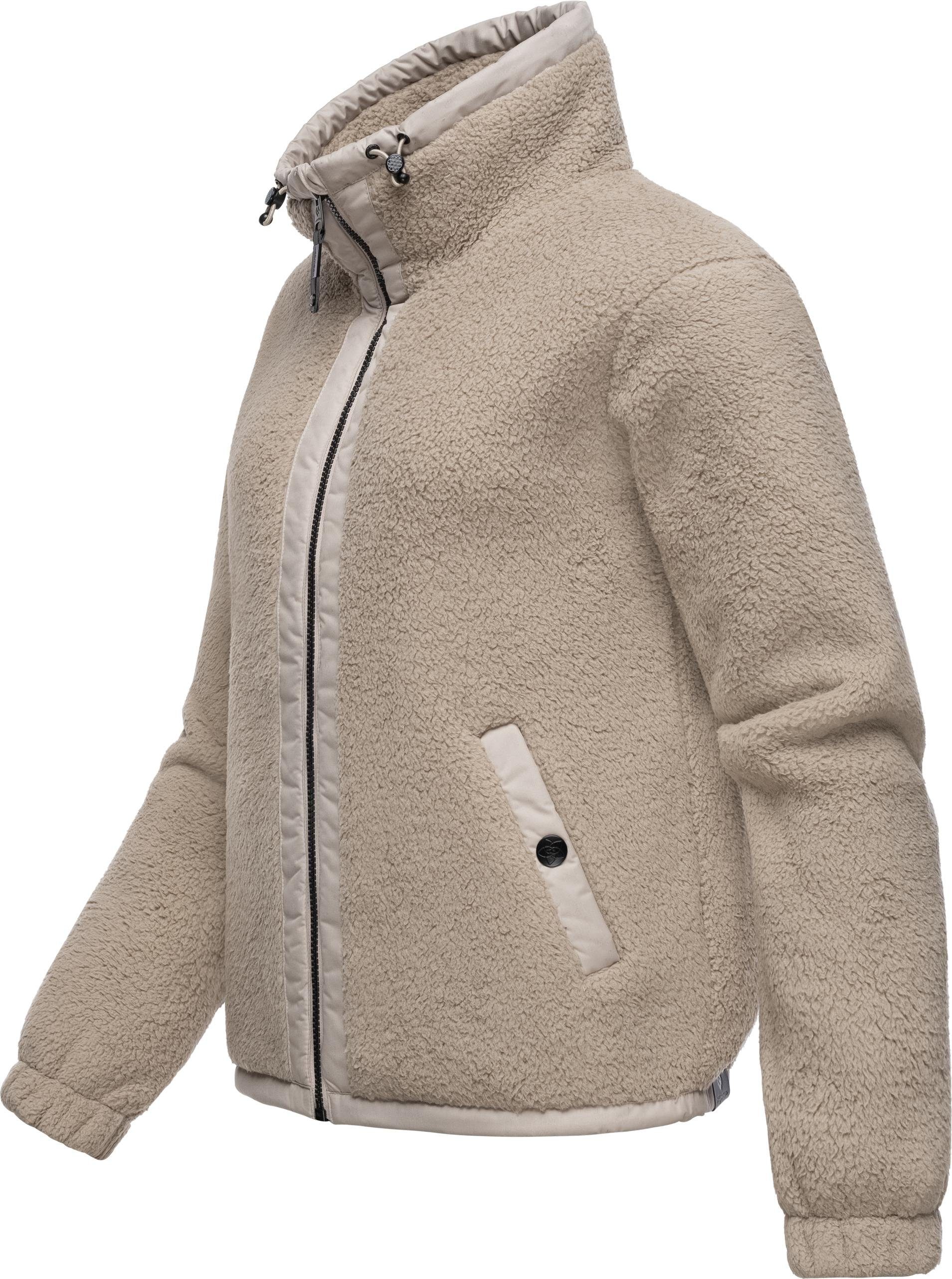 Ragwear Sweatjacke Nordicka Sportliche Kapuzenjacke mit Kunstleder-Elementen