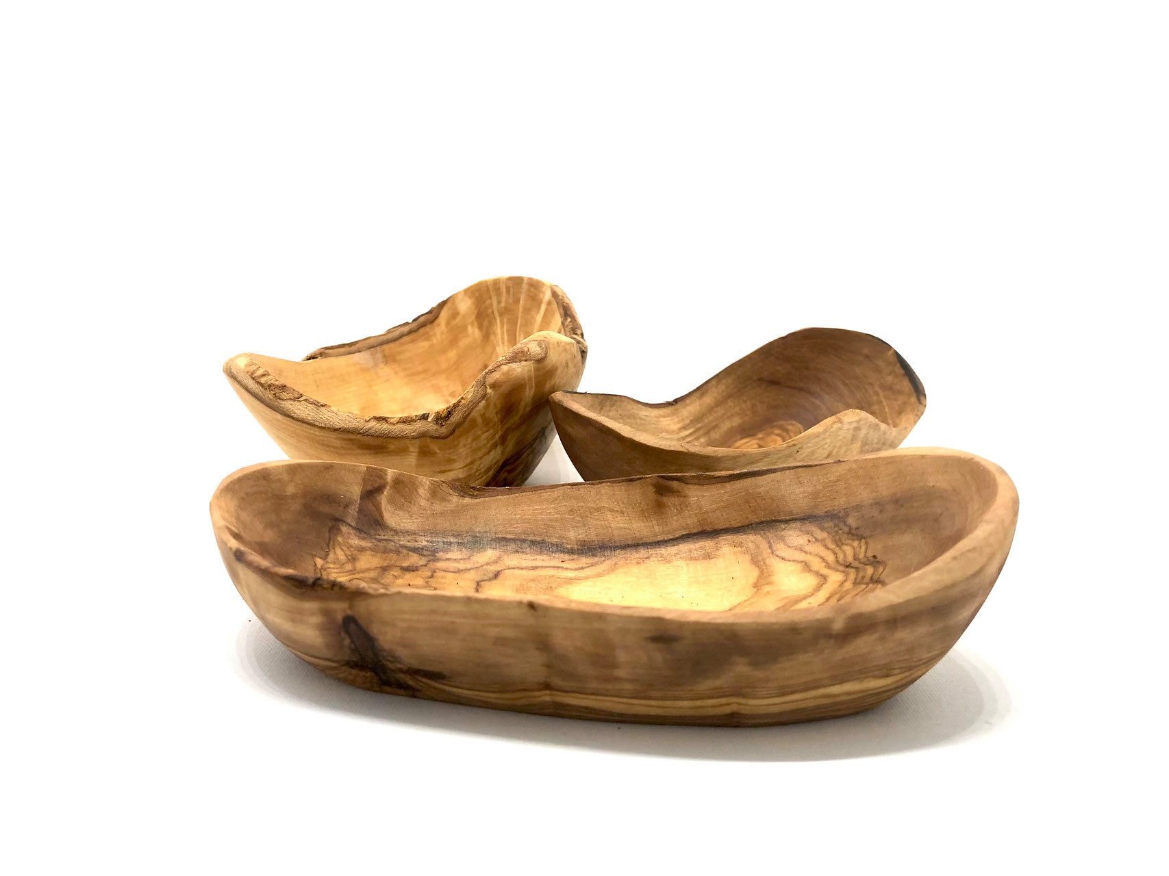 Olivenholz-erleben Snackschale RUSTIKAL klein (L/B/H: 10-11/6/4 cm) aus Olivenholz, Olivenholz, Passend für Brotscheiben oder kleines Gebäck, fein geschliffen