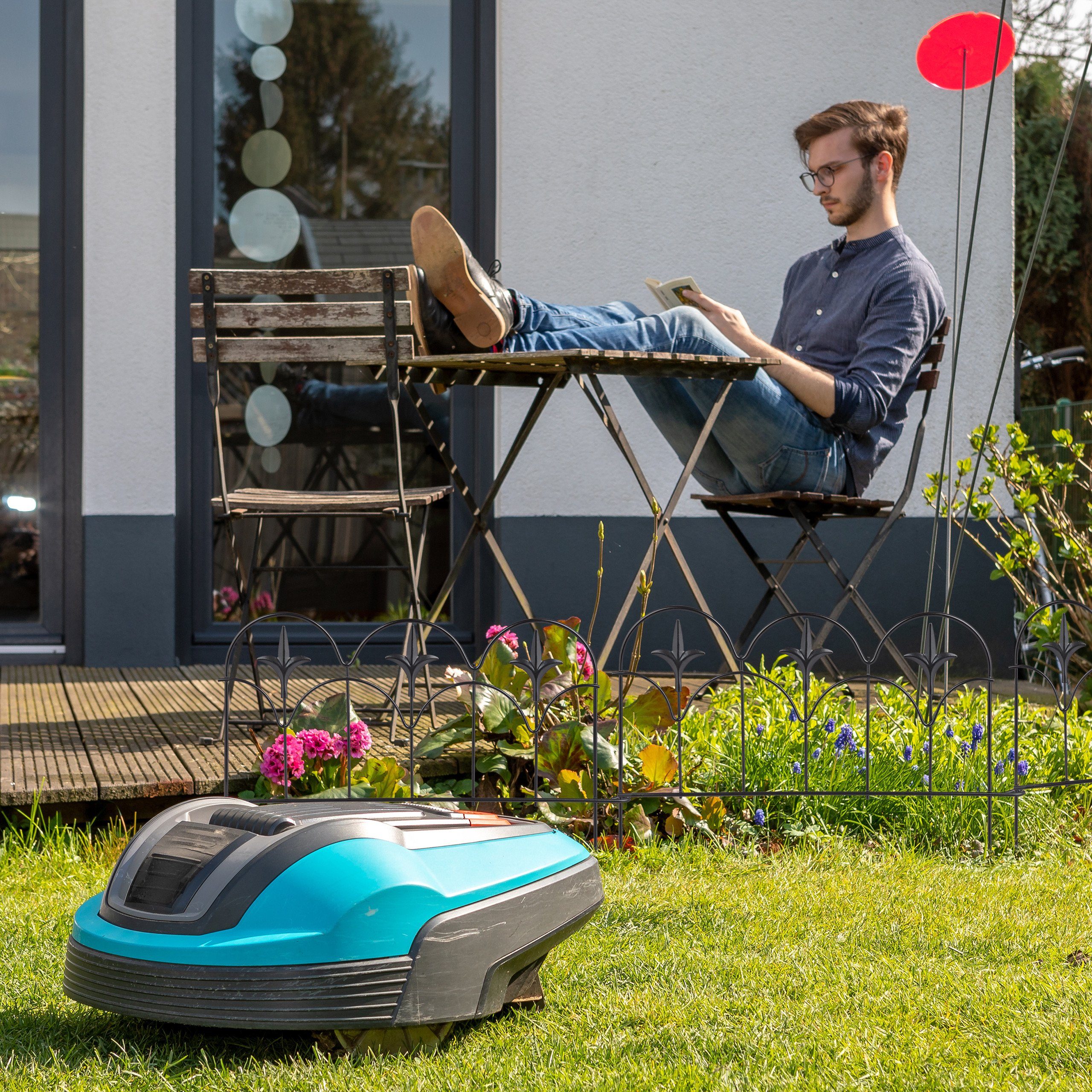 relaxdays Beetbegrenzung Beeteinfassung zum Stecken 4-teilig