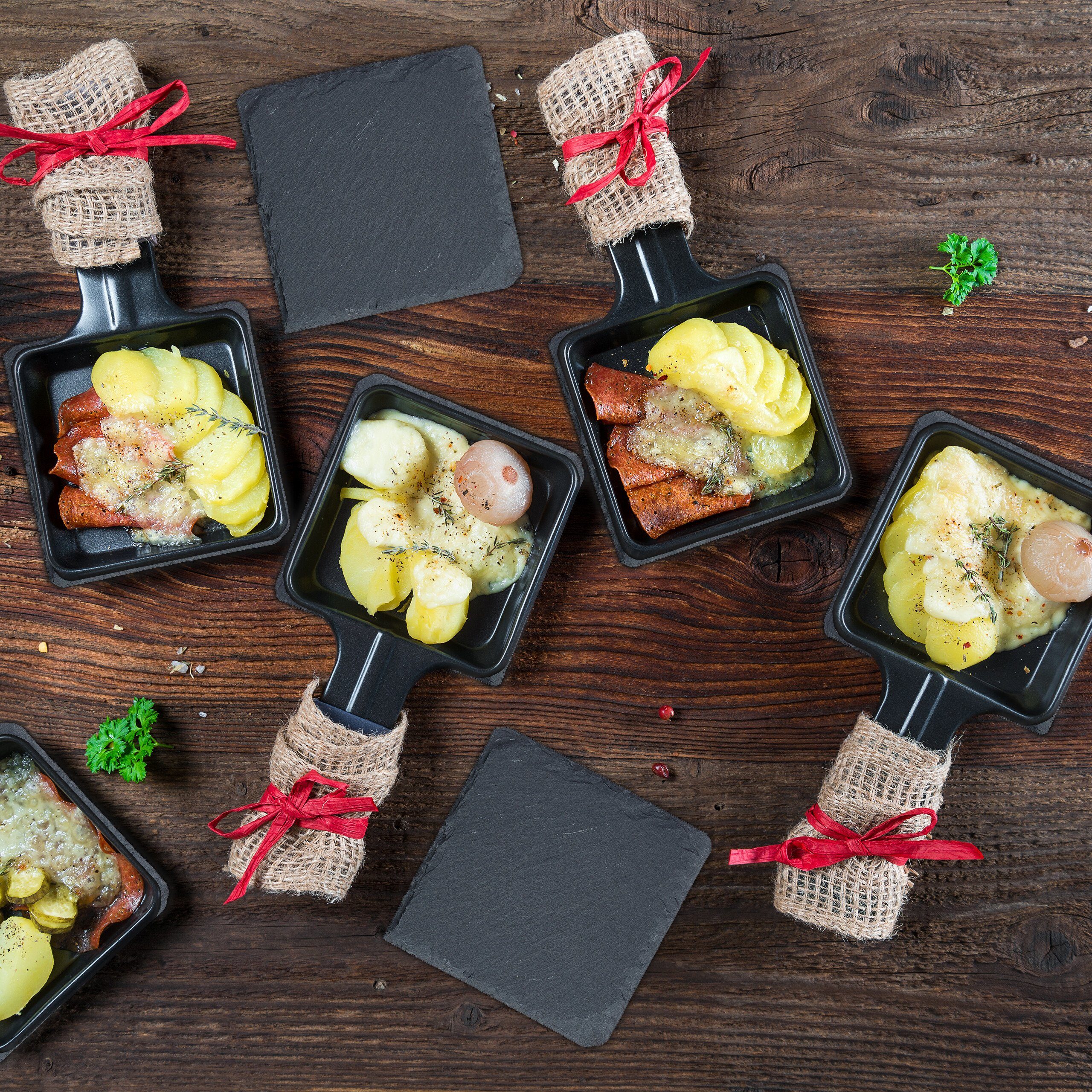 relaxdays Getränkeuntersetzer 16er Set Schiefer Untersetzer 10x10 cm