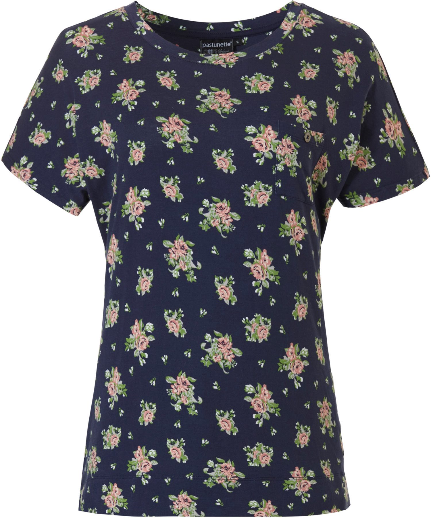 Pastunette Pyjamaoberteil Damen Pyjamashirt mit kurzem Arm (1-tlg) Modisches Design