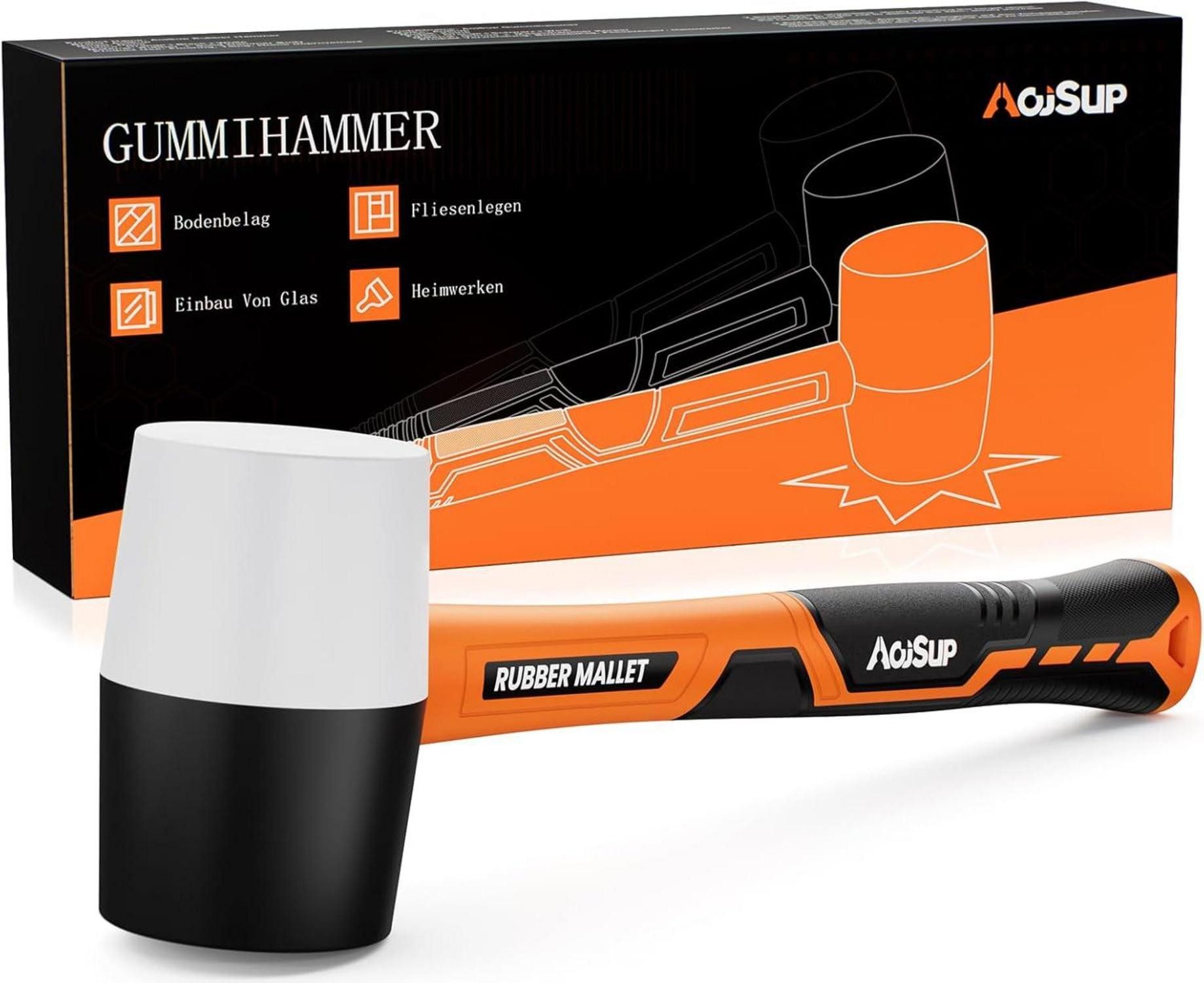 Multitool Gummihammer Schwarz Weiß Allround Groß 50mm Rutschfester Griff