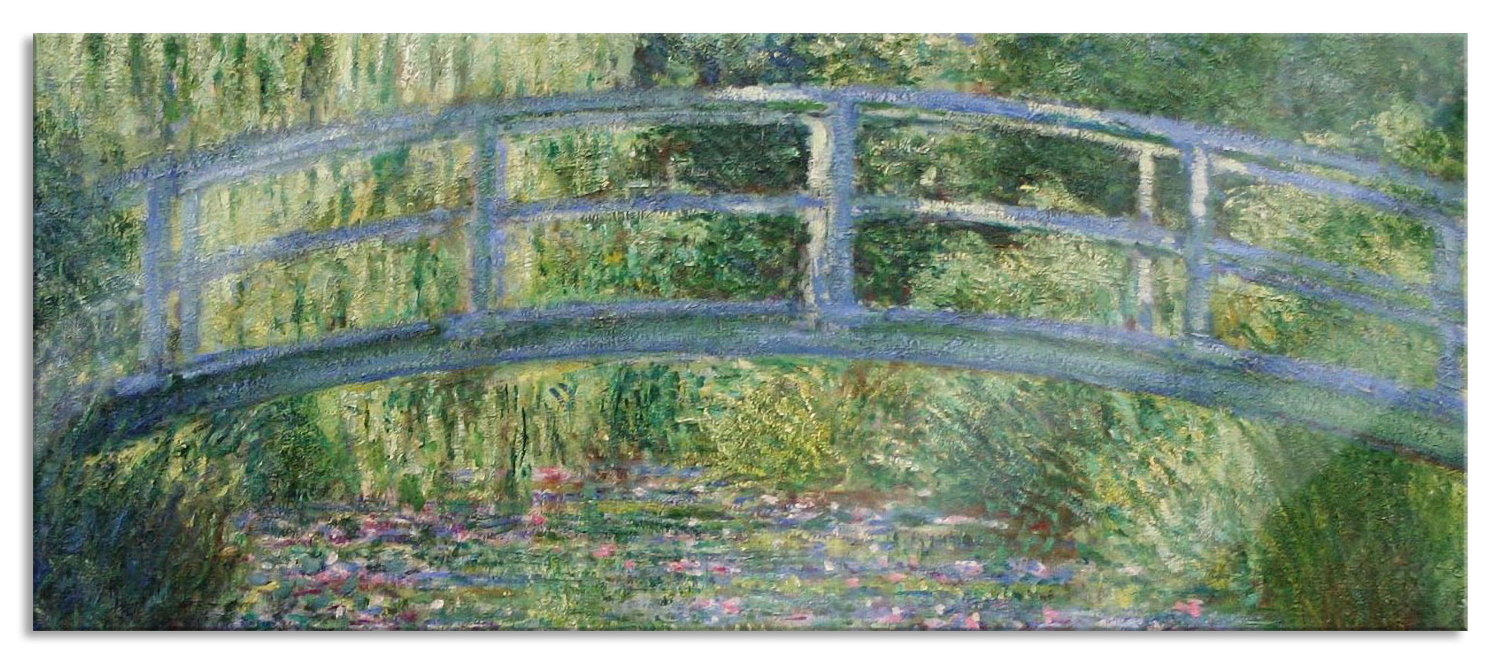 Pixxprint Glasbild Claude Monet - Claude Seerosen aus IV, inkl. Glasbild St), Aufhängungen (1 und IV - Monet Seerosen Echtglas, Abstandshalter
