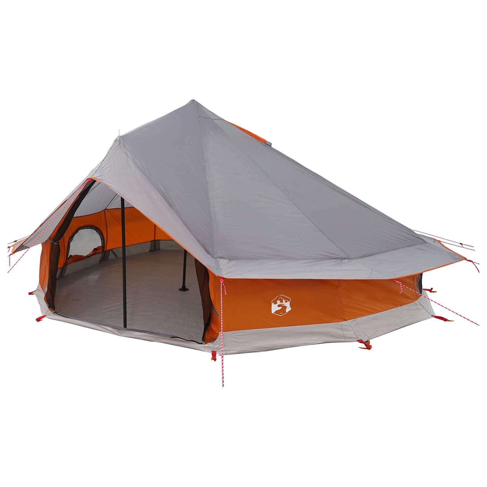 vidaXL Tipi-Zelt Tipi Zelt mit Dach Grau und Orange 800 x 800 x 430 cm, (1 tlg)