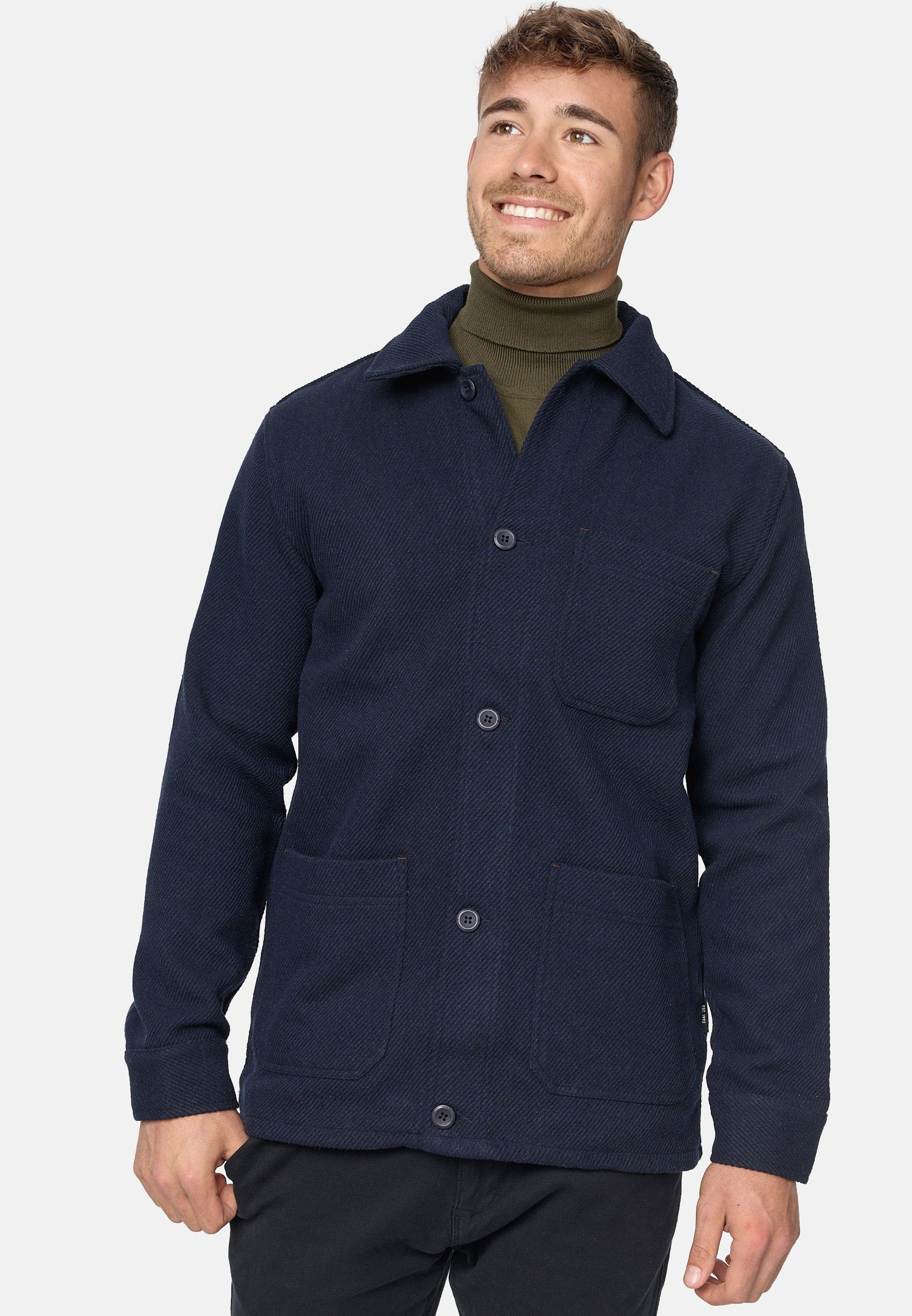 Indicode Sommerjacke Herren INThanasis Übergangsjacke Herrenjacke Overshirt-Jacke mit zwei Brusttaschen