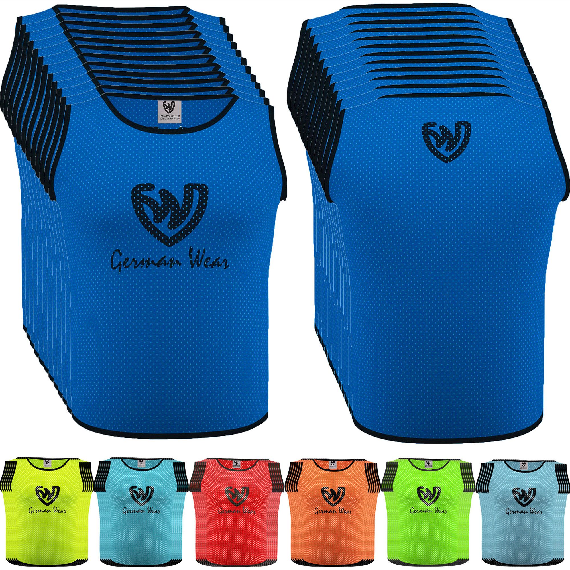 German Wear Trainingsleibchen Bib-GW001x12 (Spar-Set, 12er-Pack) 12x German Wear Fußball Leibchen Trainingsleibchen