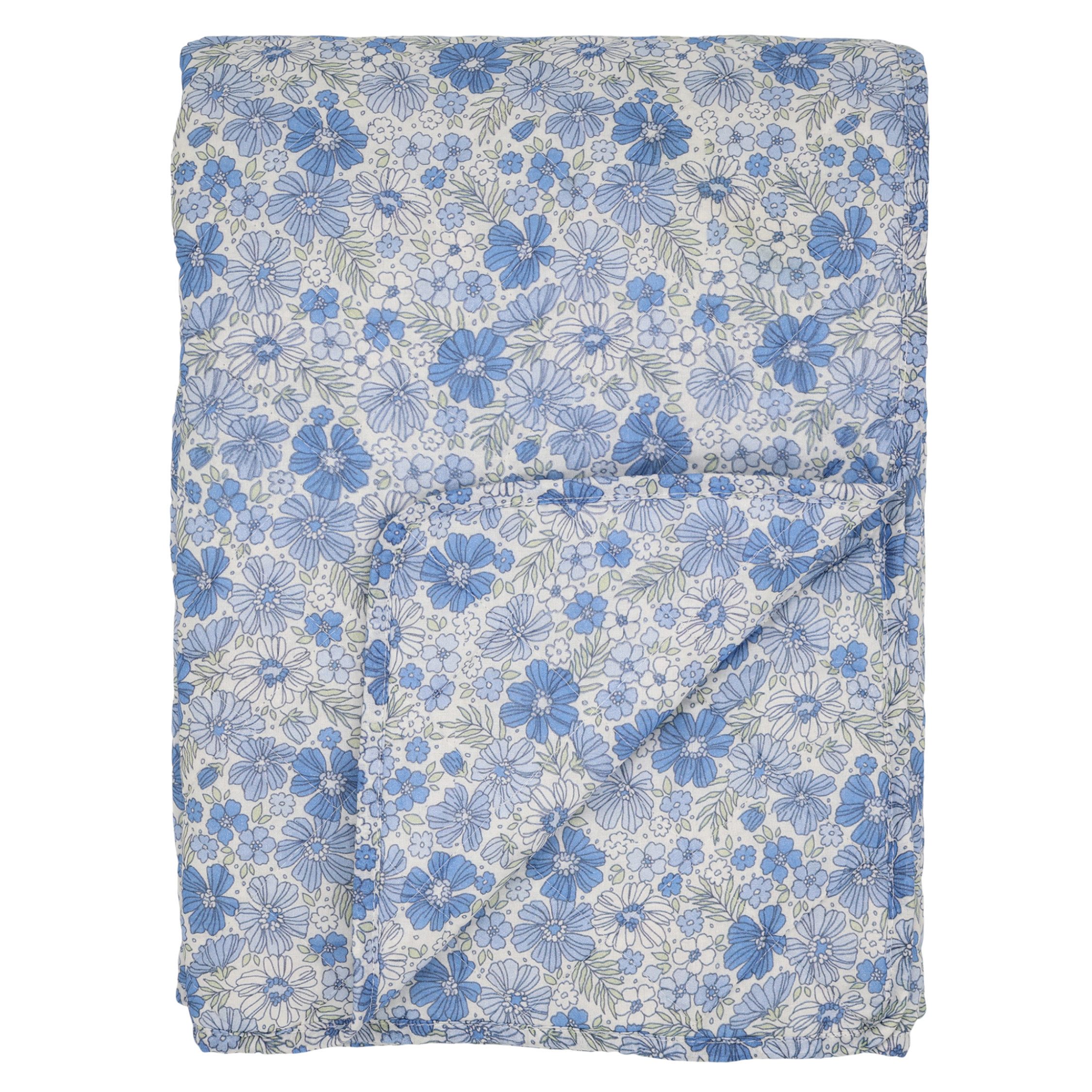 Chic Antique Tagesdecke Chic Antique Aix Quilt mit Blumen Sky Blue & Weiss