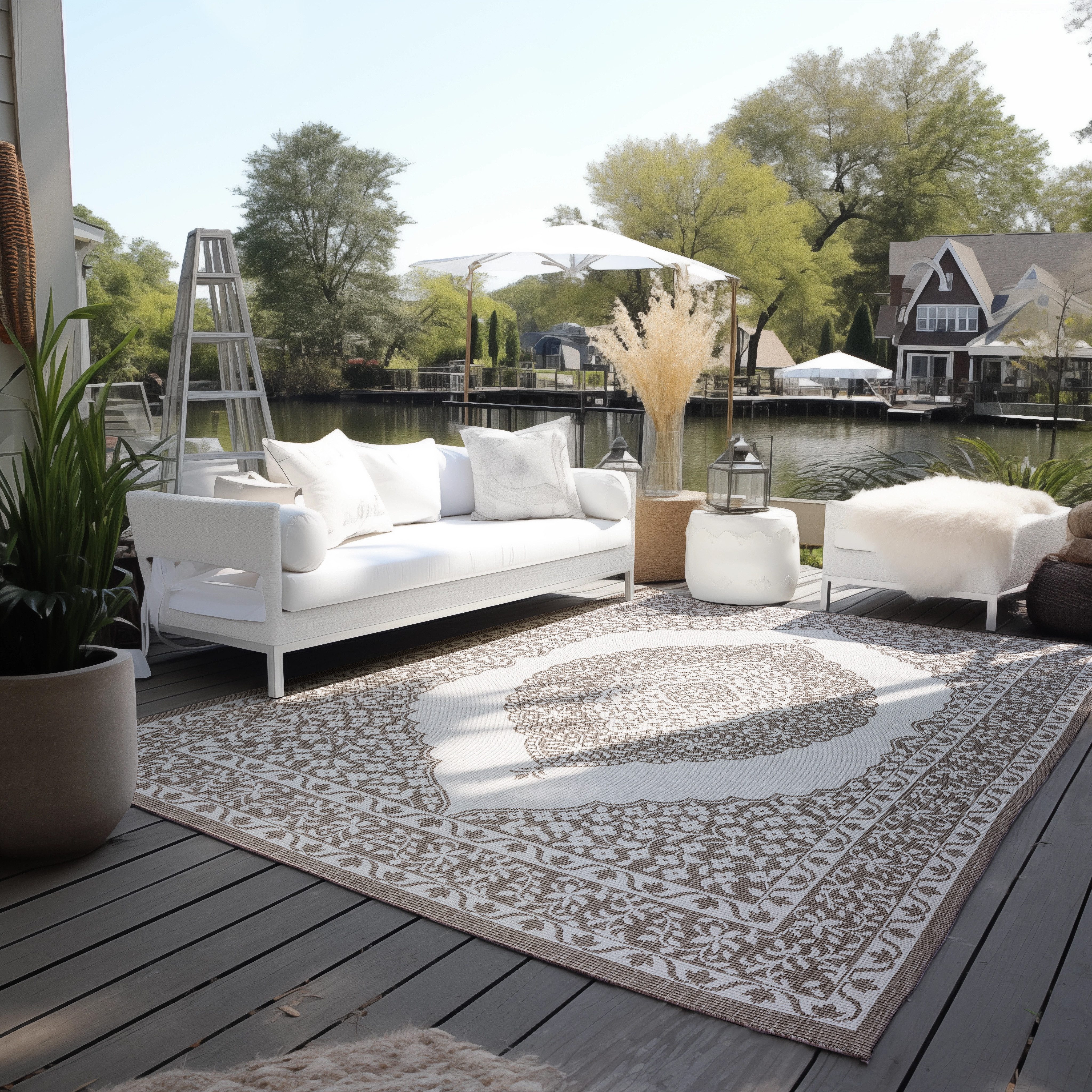 ELLE DECORATION Teppich Meekly Wendeteppich, rechteckig, Höhe: 5 mm, Flachgewebe, In-& Outdoor, Modern, beidseitig, Balkon, Wohnzimmer