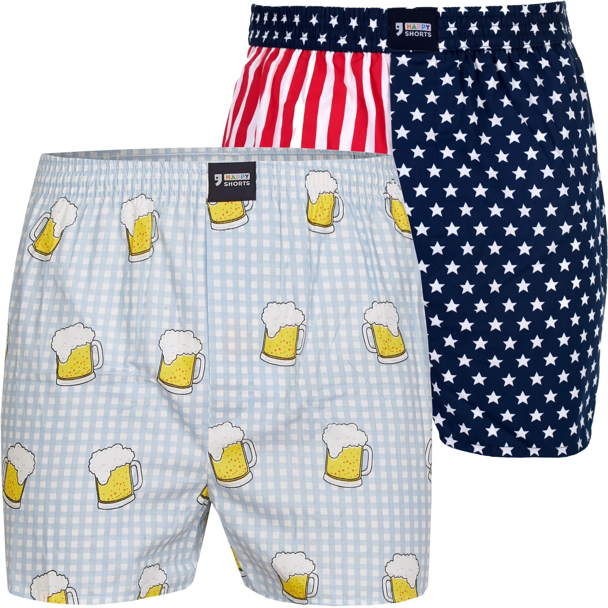 HAPPY SHORTS Boxershorts HAPPY SHORTS Boxershorts Webboxer Boxer Sets zur Auswahl Farbwahl (2-St) DESIGN 07