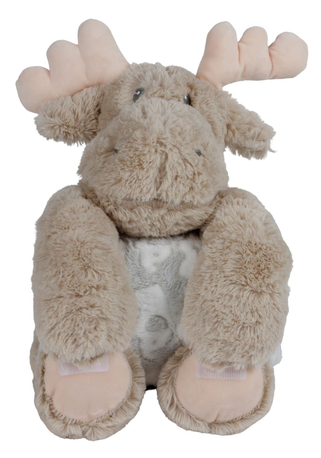 BURI Kuscheltier Plüschtier mit flauschiger Kuscheldecke Kuscheltier Teddybär Affe Elch