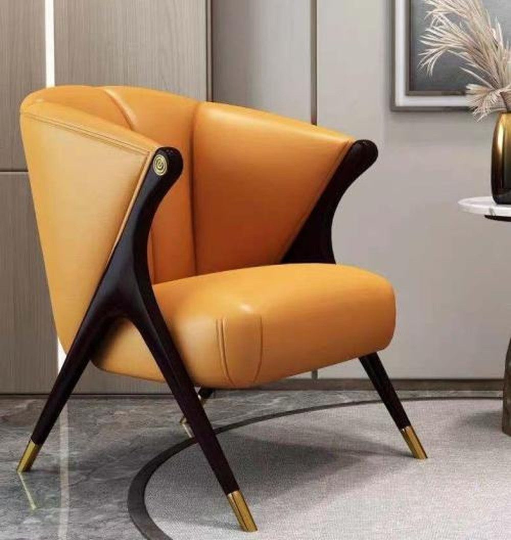 JVmoebel Loungesessel Luxus Sessel in Orange mit modernem Design und Komfort (1-St., 1x Sessel), Made in Europa