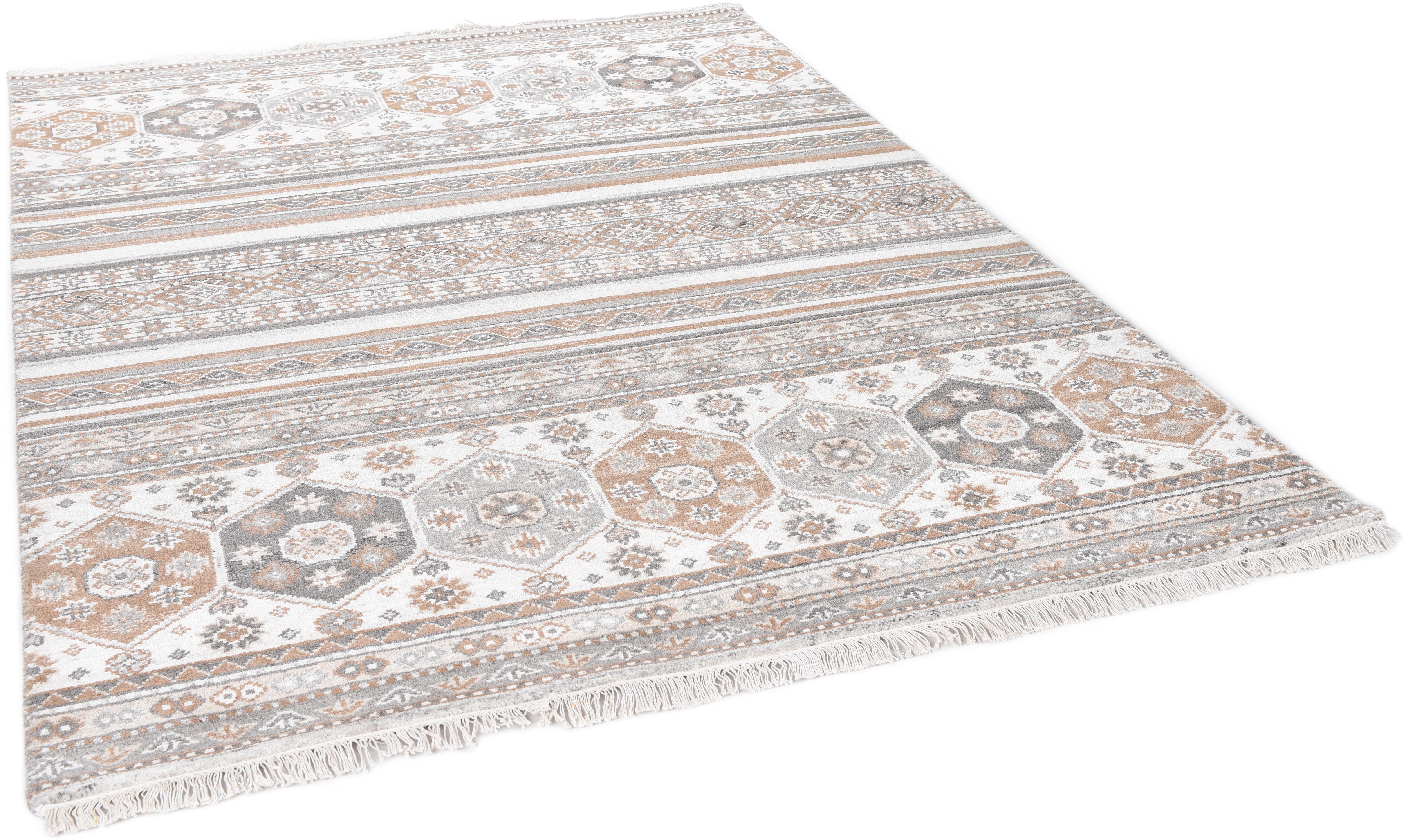 THEKO Wollteppich Imperial Schaal - 1719, rechteckig, Höhe: 10 mm, reine Wolle, handgeknüpft, mit Fransen, auch als Läufer