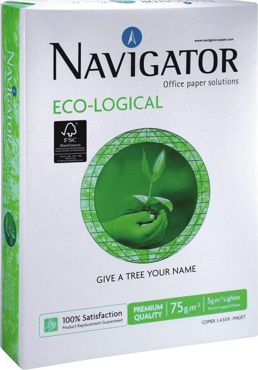 NAVIGATOR Kopierpapier Kopierpapier Eco-Logical A4 75g/qm hochweiß VE=500 Blatt