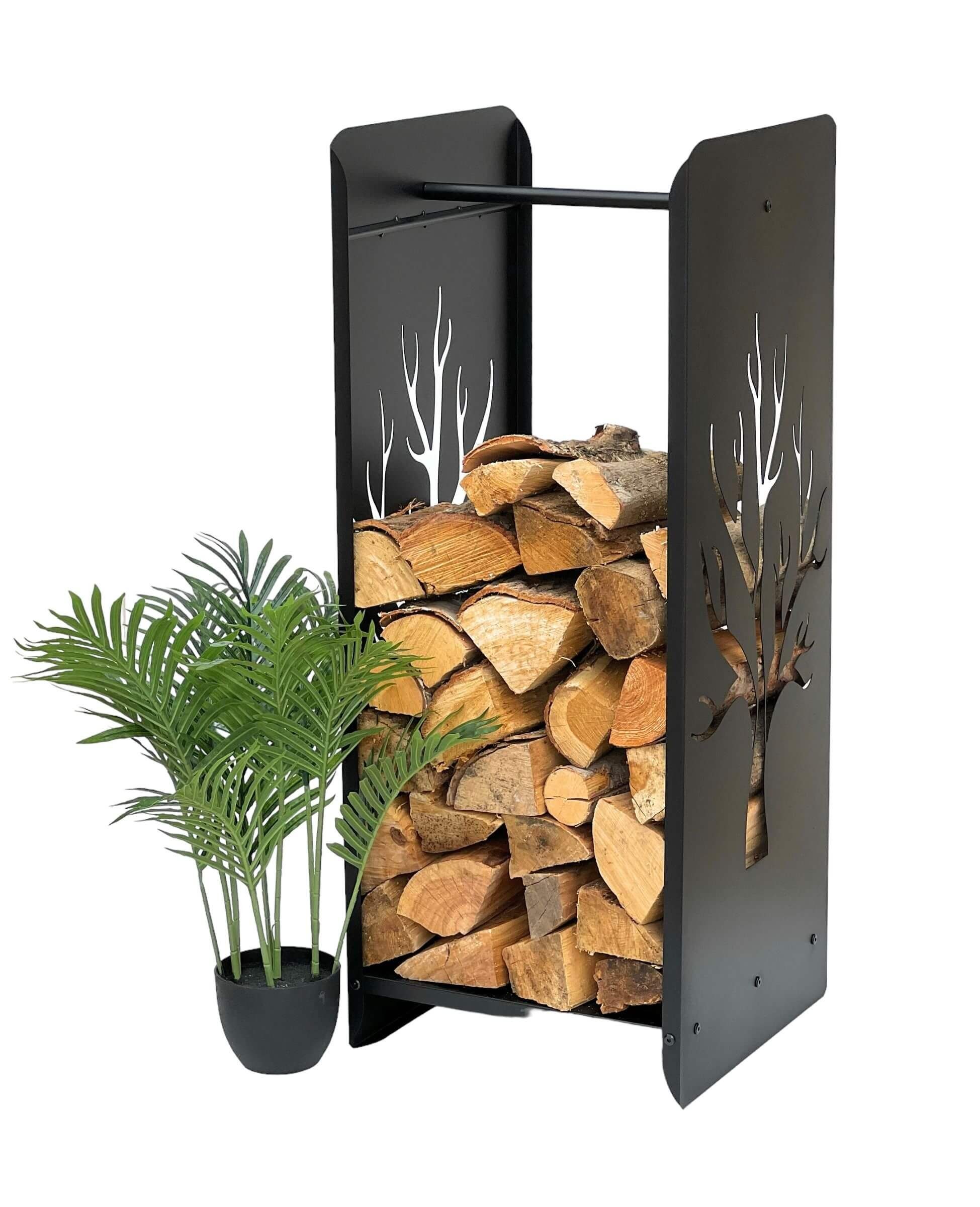 DanDiBo Kaminholzregal Innen Metall Schwarz 100 cm Kaminholzständer 96428 – Bild 4 von 5